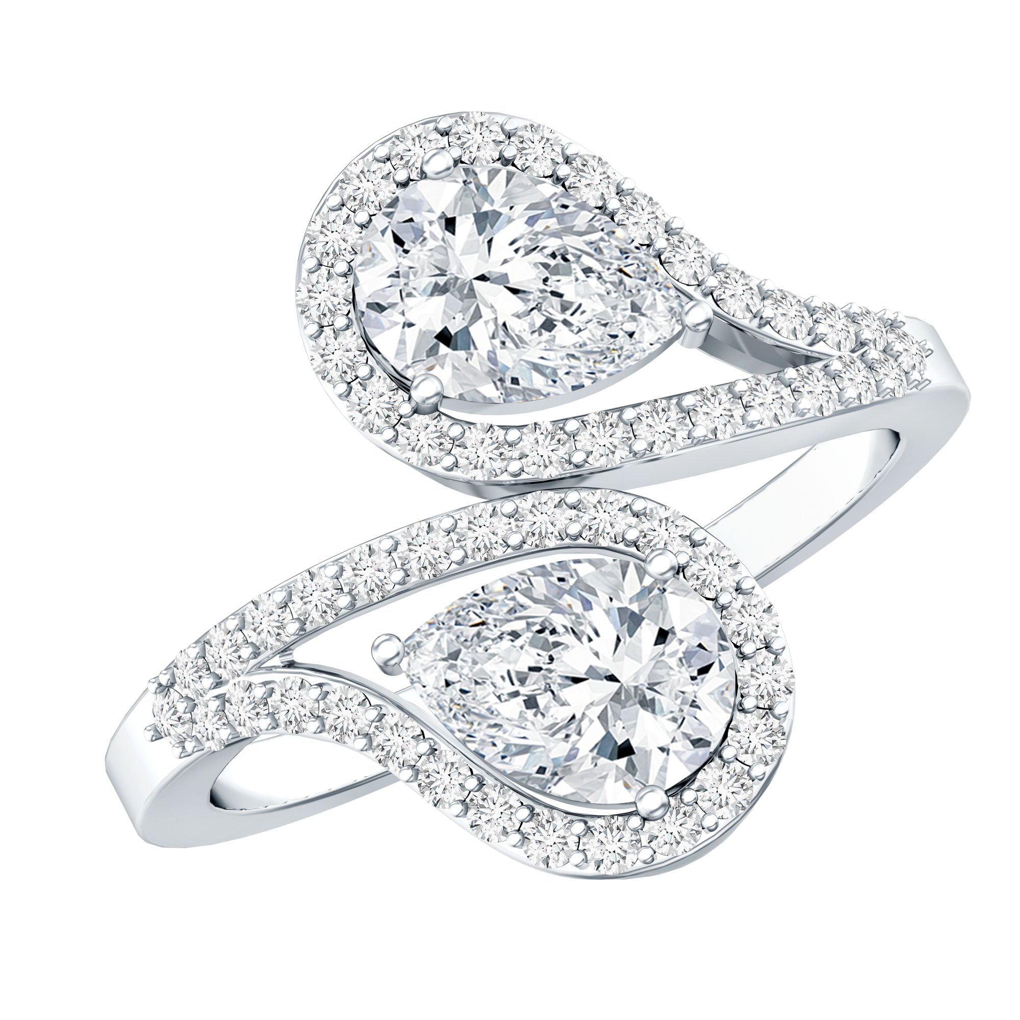 Certified Lab Diamond Toi Et Moi Designer Engagement Ring Lab - ( EF-VS ) - Rosec Jewels