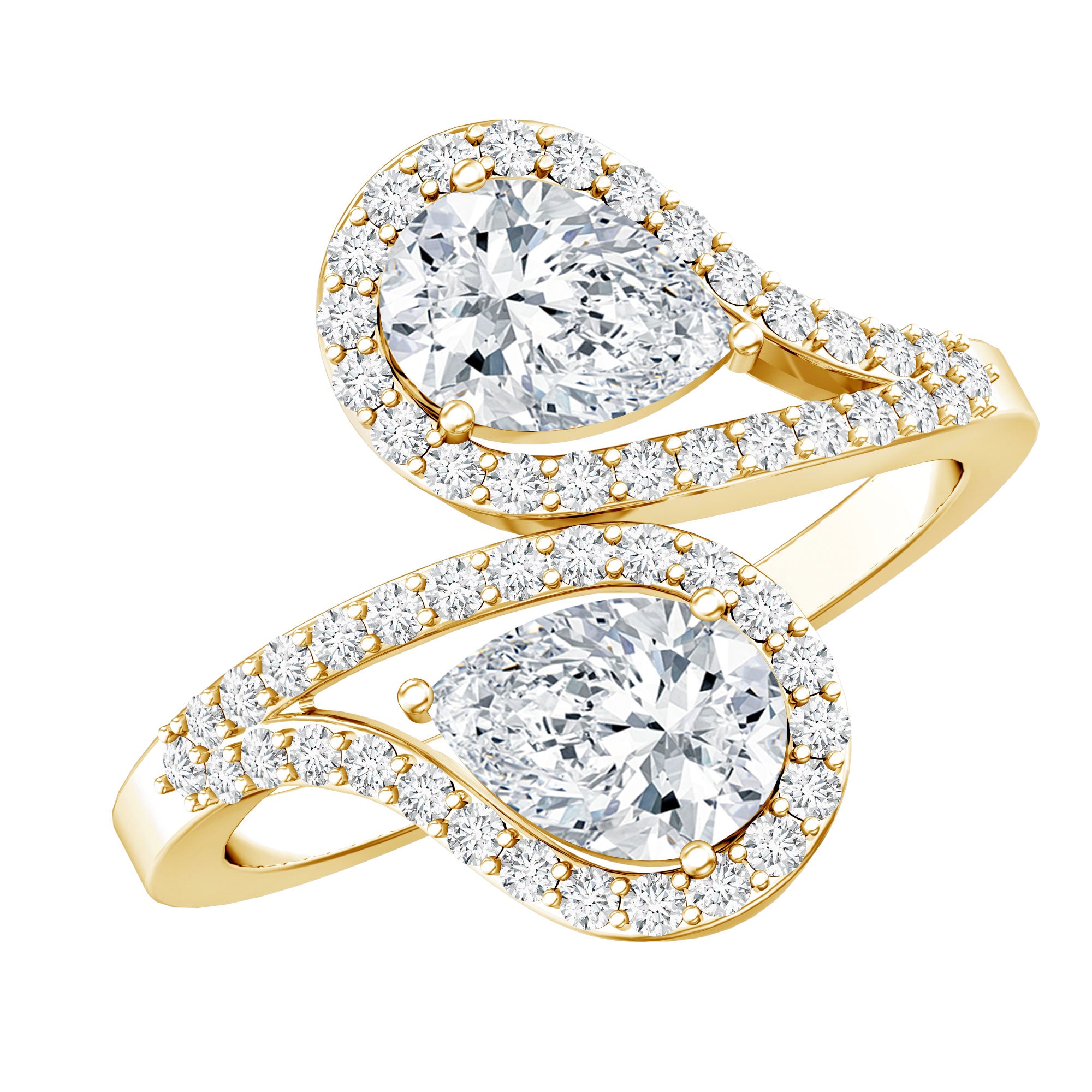 Certified Lab Diamond Toi Et Moi Designer Engagement Ring Lab - ( EF-VS ) - Rosec Jewels