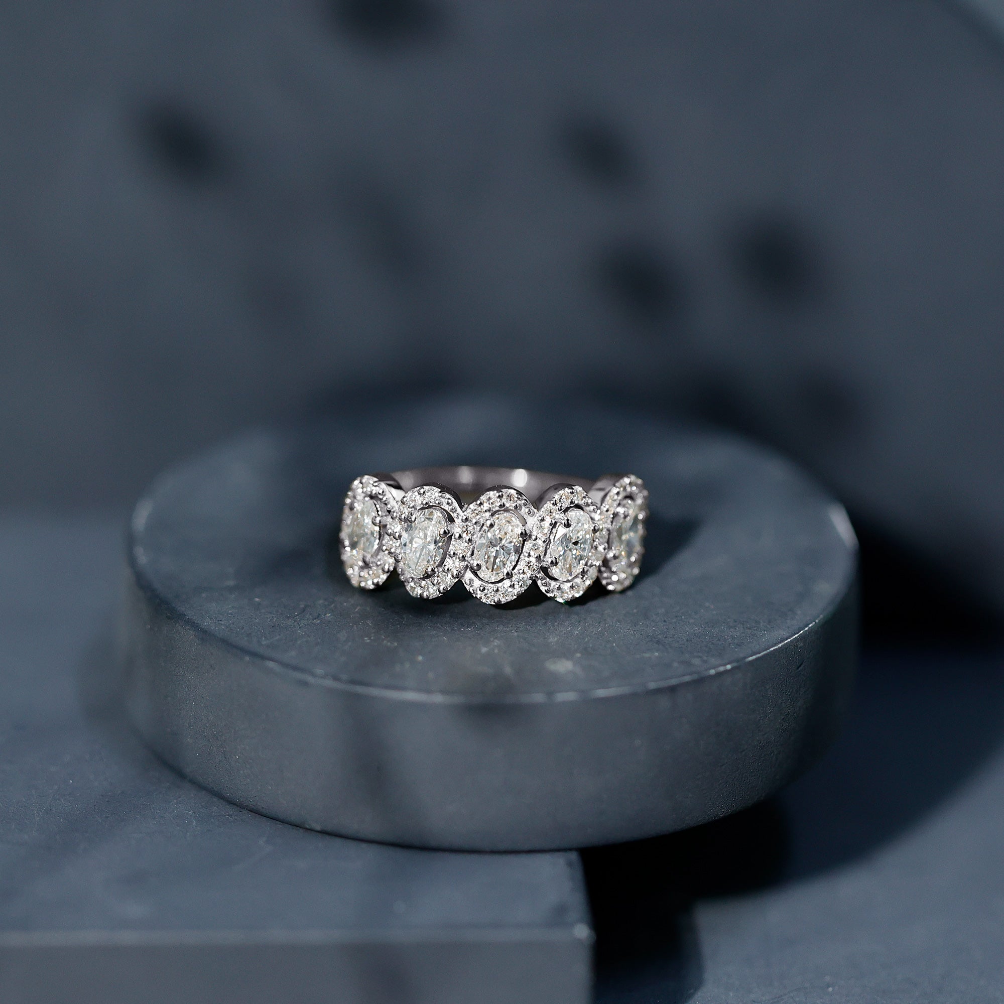 Rosec Jewels-Certified Oval Lab Grown Diamond Designer Eternity Ring