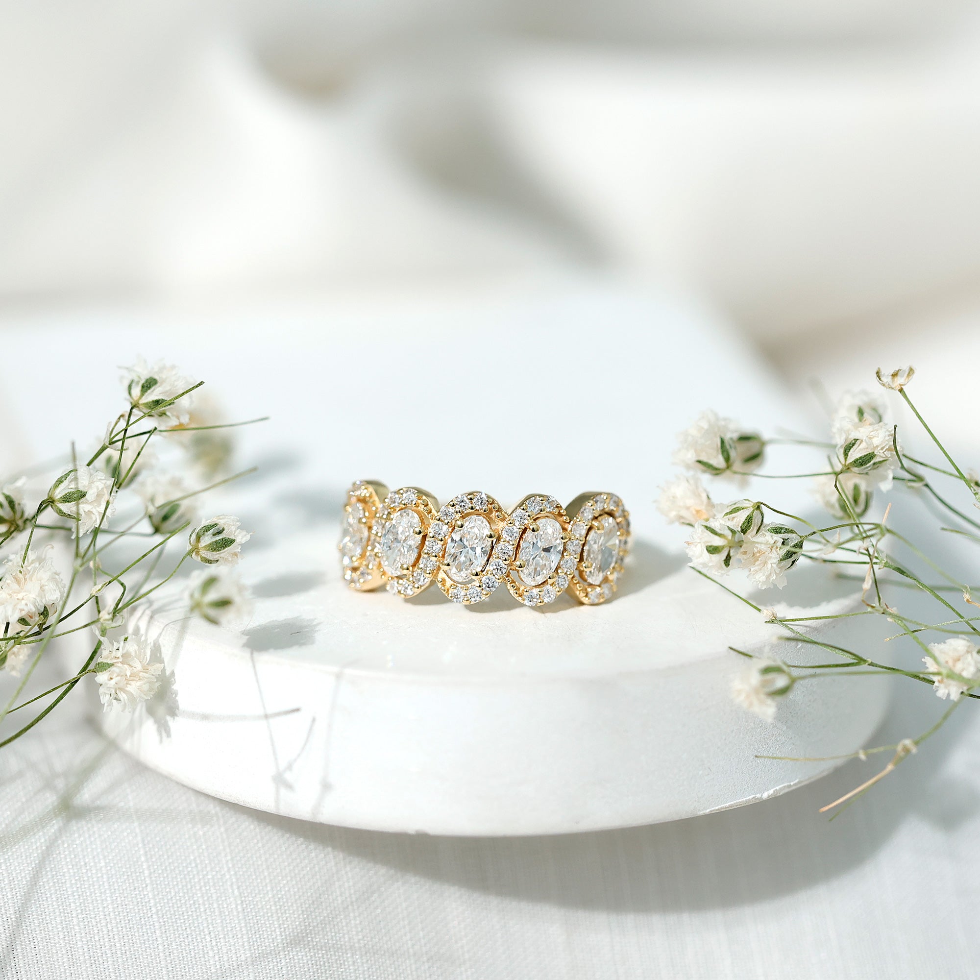 Rosec Jewels-Certified Oval Lab Grown Diamond Designer Eternity Ring
