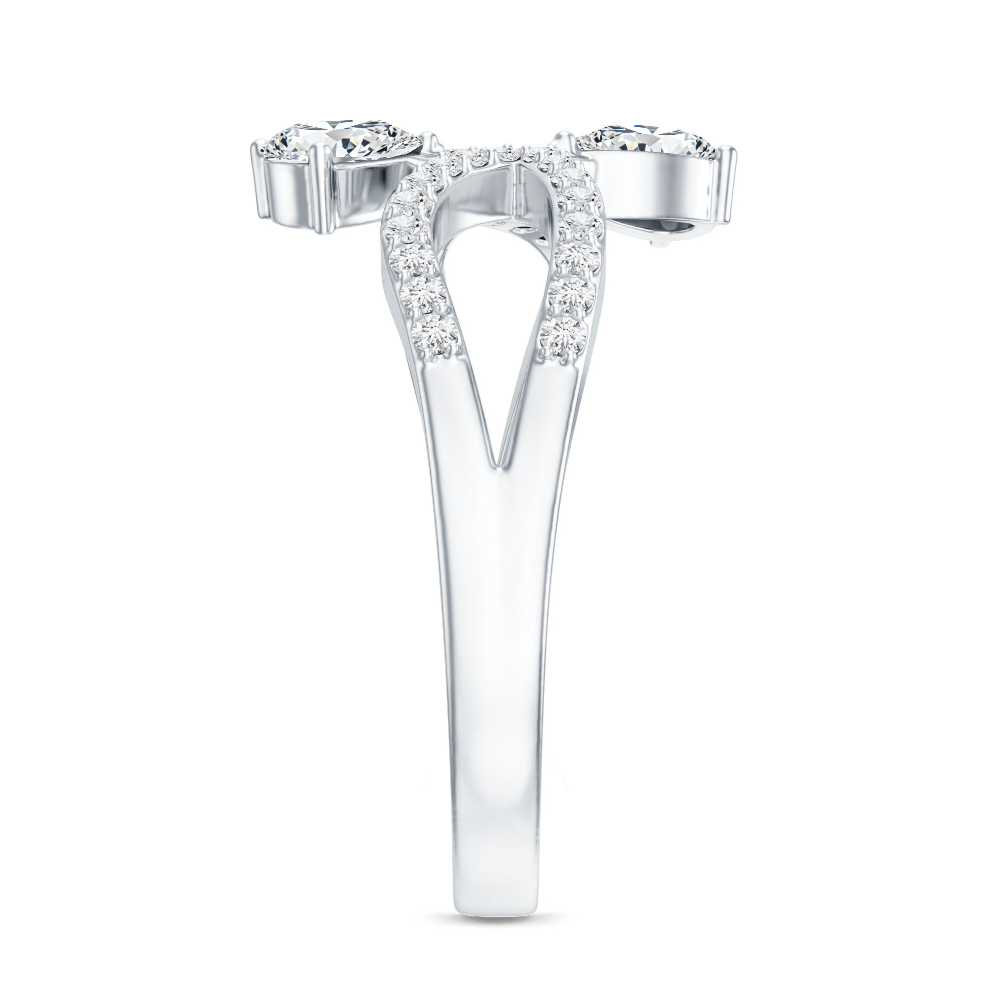 Certified Lab Grown Diamond 2 Stone Infinity Wedding Band Lab - ( EF-VS ) - Rosec Jewels