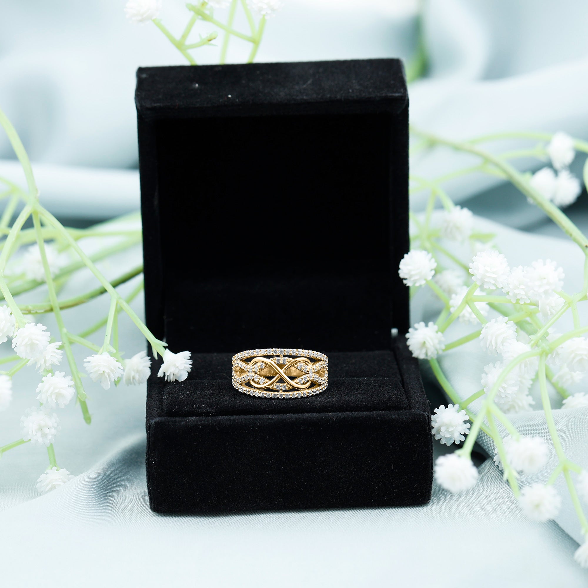 Certified Lab Grown Diamond Infinity Wedding Band Ring Lab - ( EF-VS ) - Rosec Jewels
