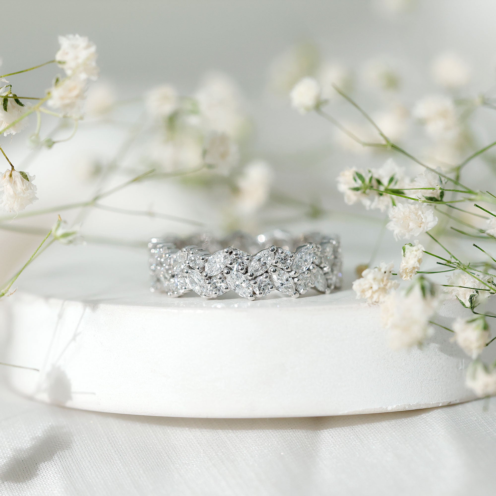 Certified Lab Grown Diamond Leaf Wedding Band Lab - ( EF-VS ) - Rosec Jewels