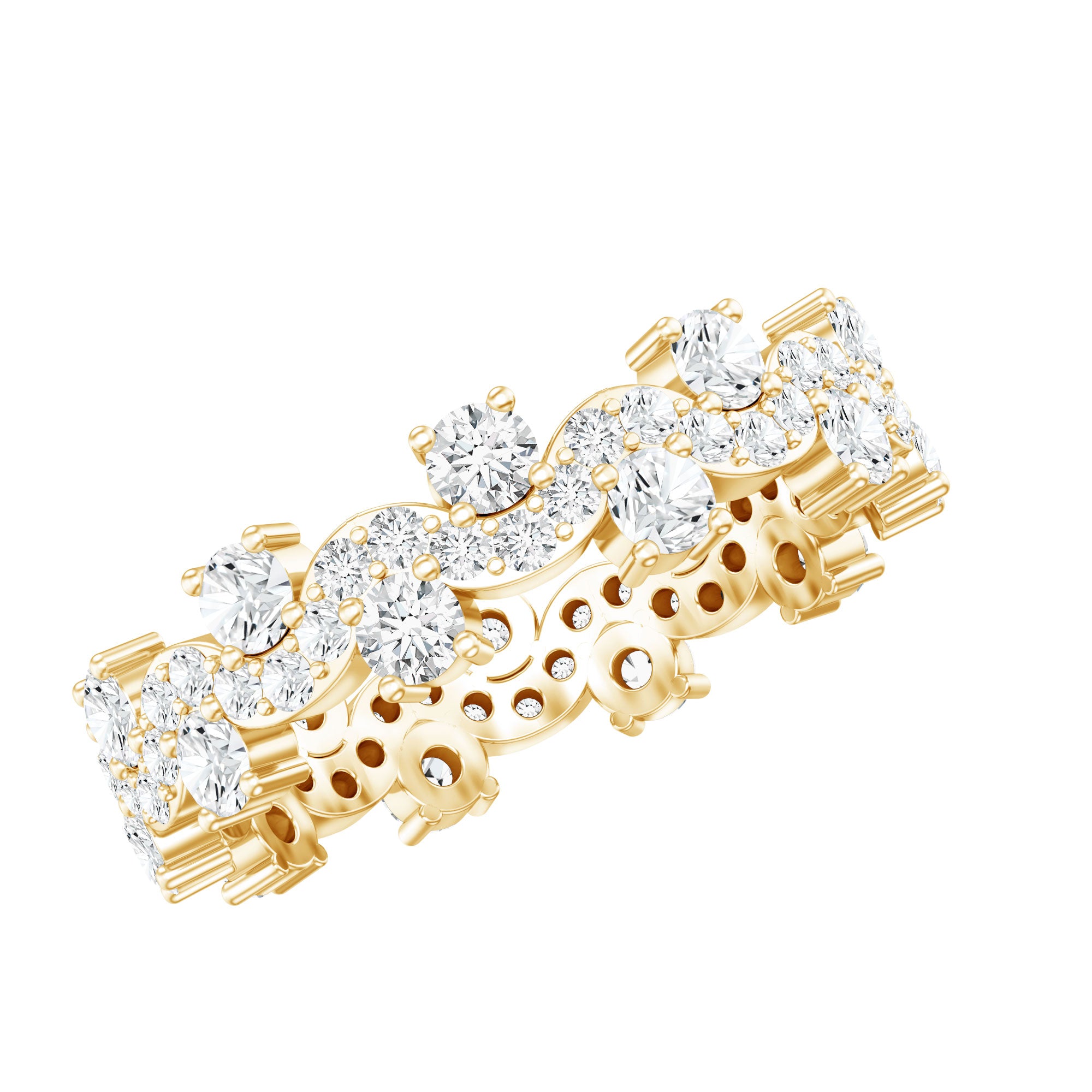 Certified Lab Grown Diamond Designer Wedding Eternity Ring Lab - ( EF-VS ) - Rosec Jewels