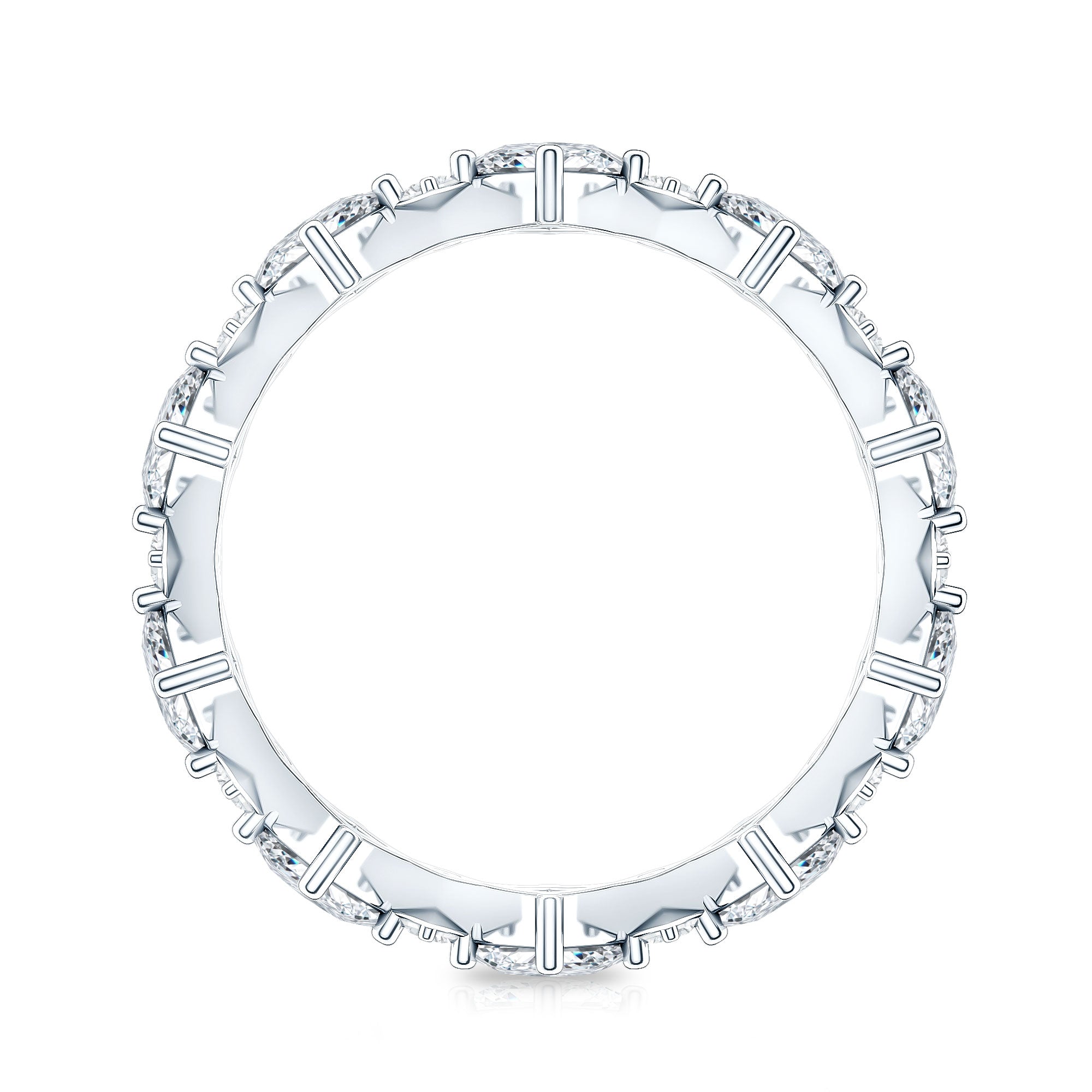 Certified Princess Cut Lab Grown Diamond Eternity Wedding Ring Lab - ( EF-VS ) - Rosec Jewels