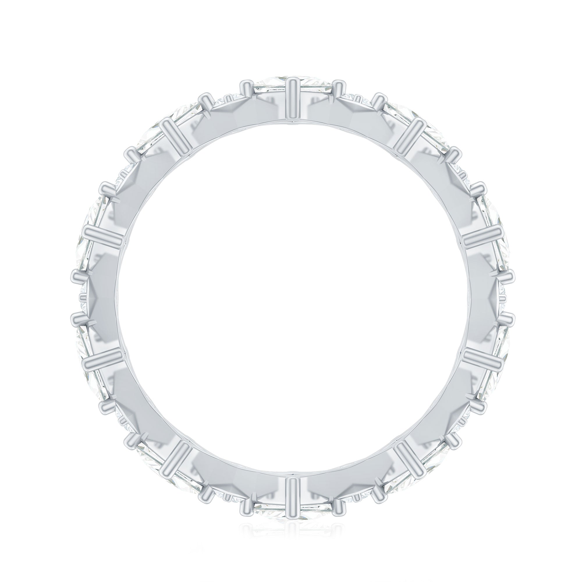 Certified Princess Cut Lab Grown Diamond Eternity Wedding Ring Lab - ( EF-VS ) - Rosec Jewels