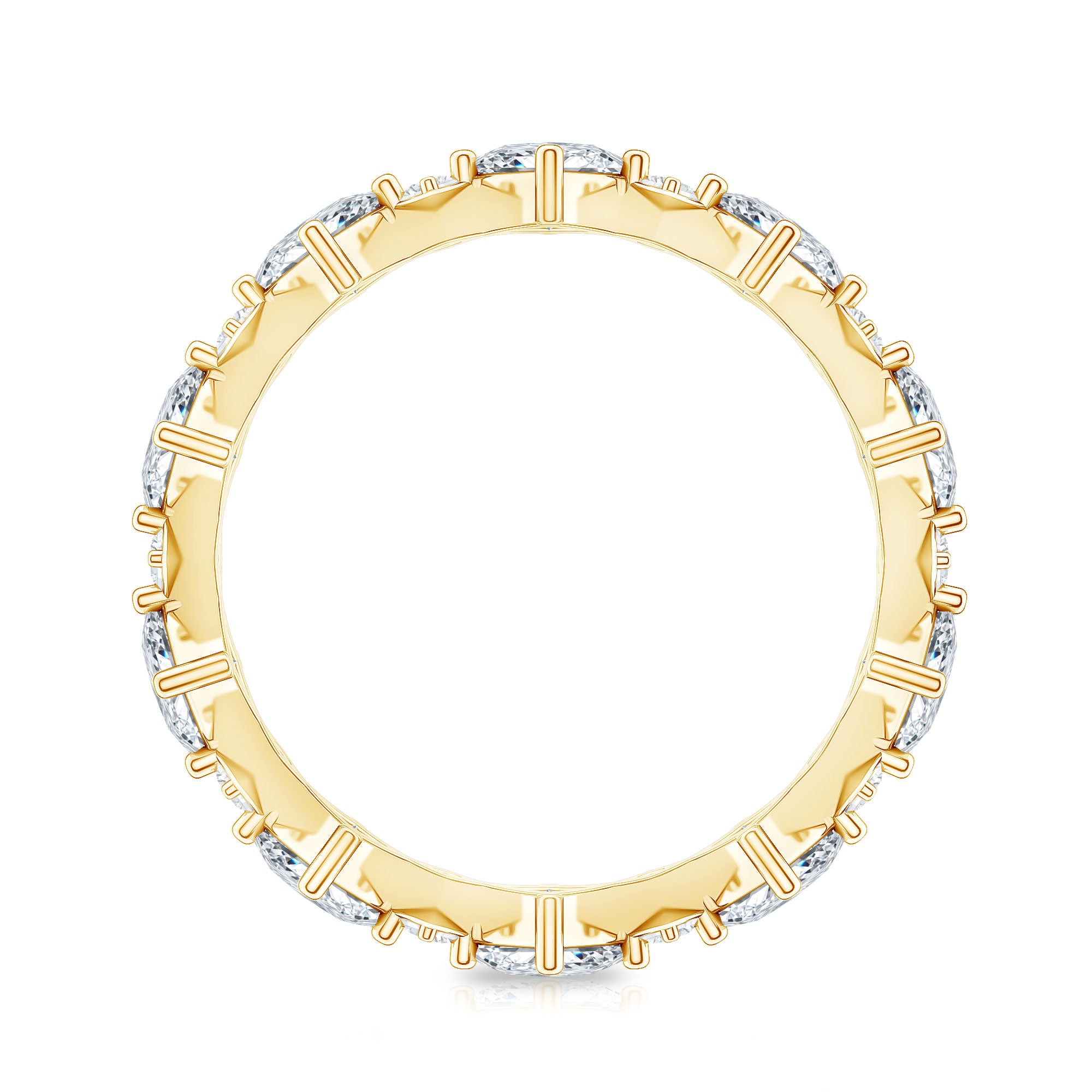 Certified Princess Cut Lab Grown Diamond Eternity Wedding Ring Lab - ( EF-VS ) - Rosec Jewels