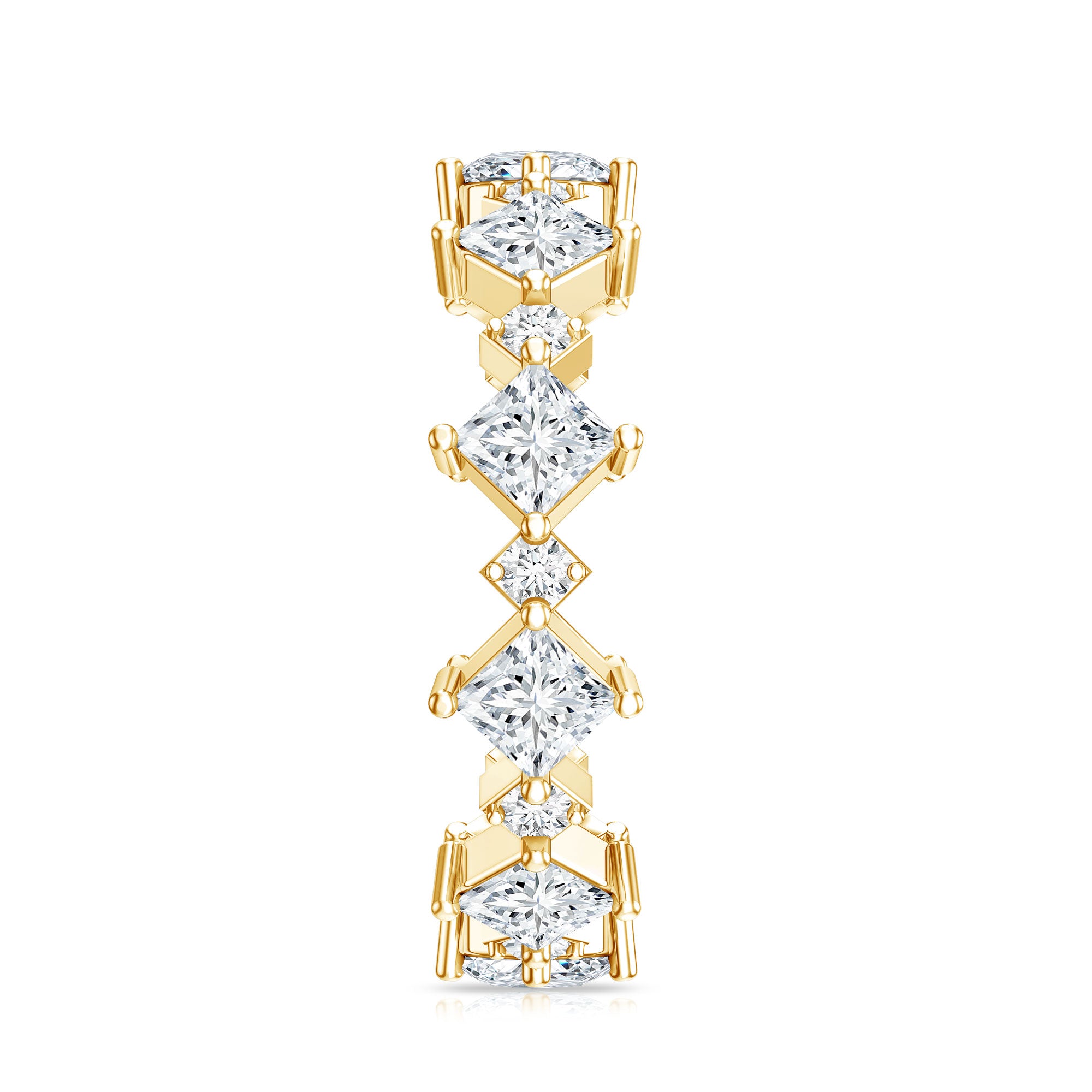 Certified Princess Cut Lab Grown Diamond Eternity Wedding Ring Lab - ( EF-VS ) - Rosec Jewels