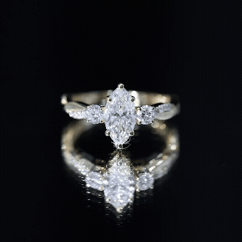 Rosec Jewels-Brilliant Cut Marquise Lab Grown Diamond Engagement Ring