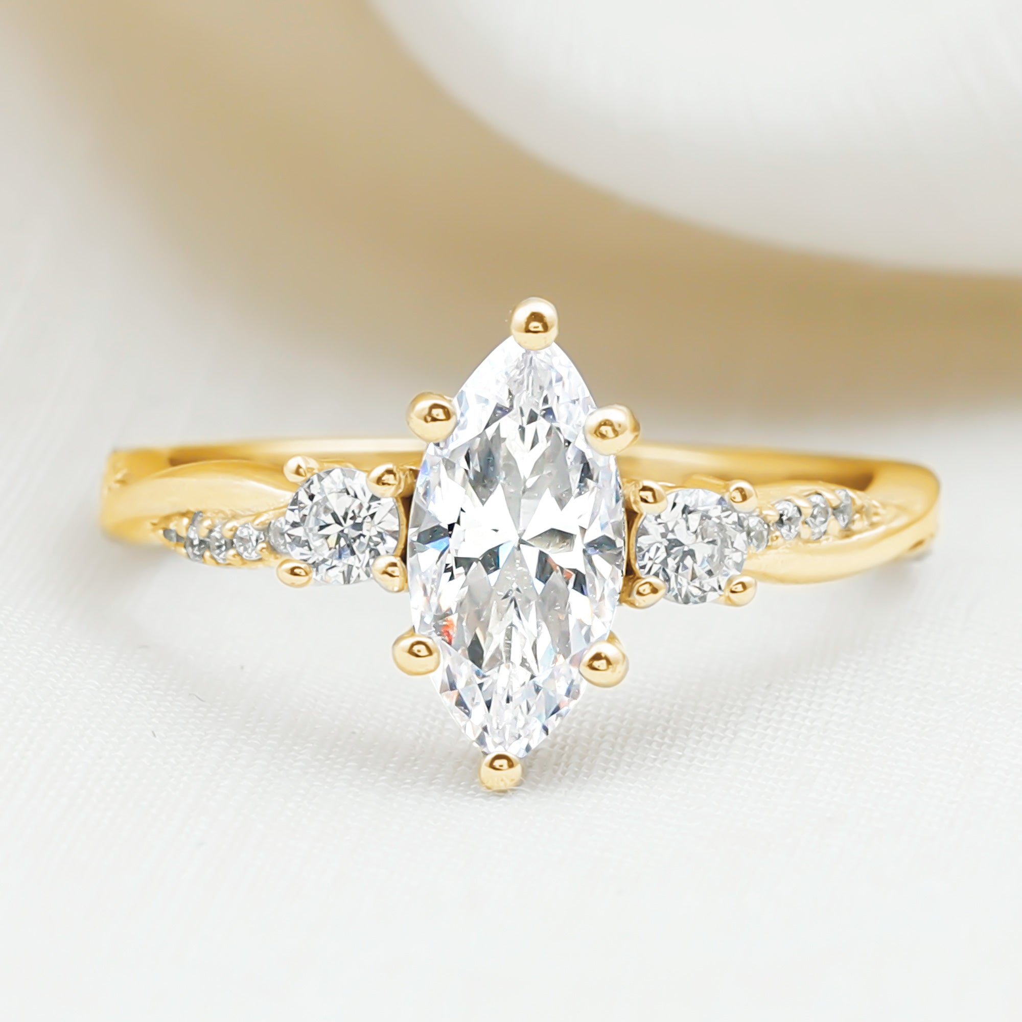 Rosec Jewels-Brilliant Cut Marquise Lab Grown Diamond Engagement Ring