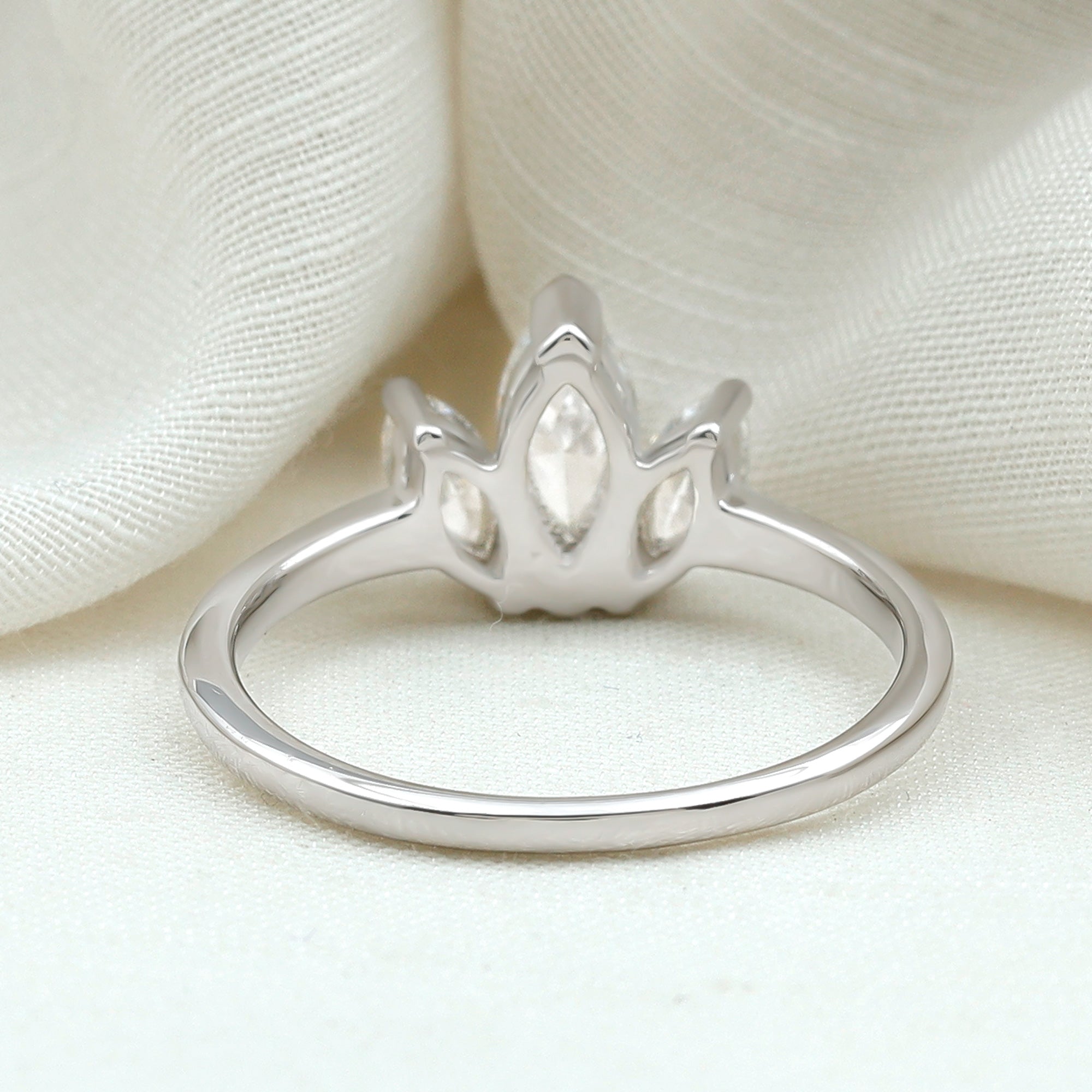 Rosec Jewels-Marquise Cut Lab Grown Diamond 3 Stone Engagement Ring