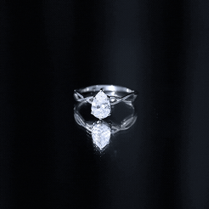 Rosec Jewels-Lab Grown Diamond Pear Engagement Ring with Infinity Band