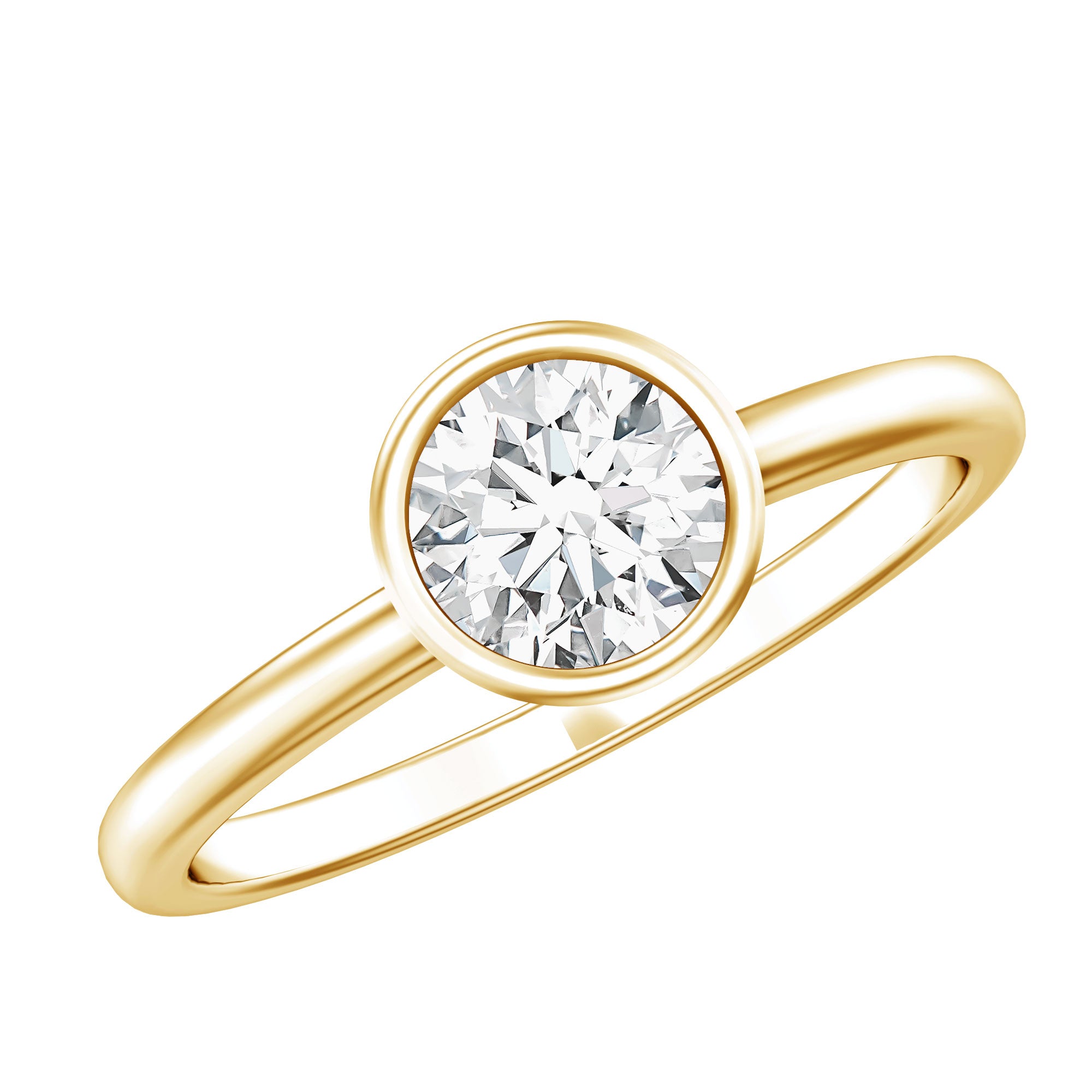 IGI Certified 1 CT Lab Grown Diamond Ring in Bezel Setting Lab - ( E-VS1 ) - Rosec Jewels