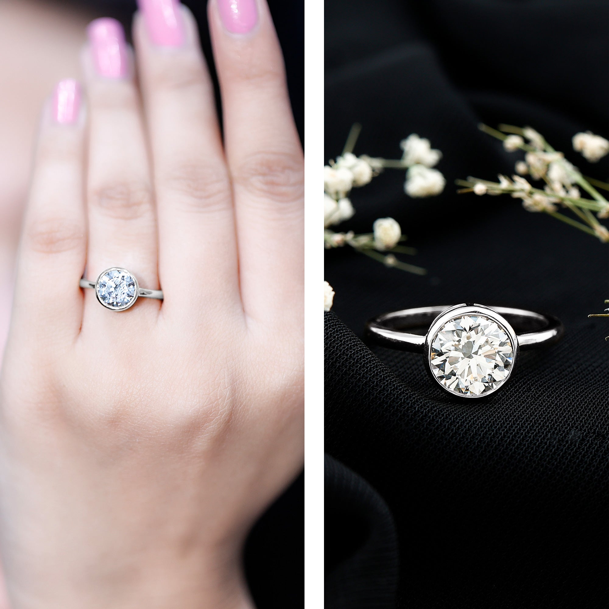 2 CT IGI Certified Lab Grown Diamond Solitaire Engagement Ring Lab - ( EF-VS ) - Rosec Jewels