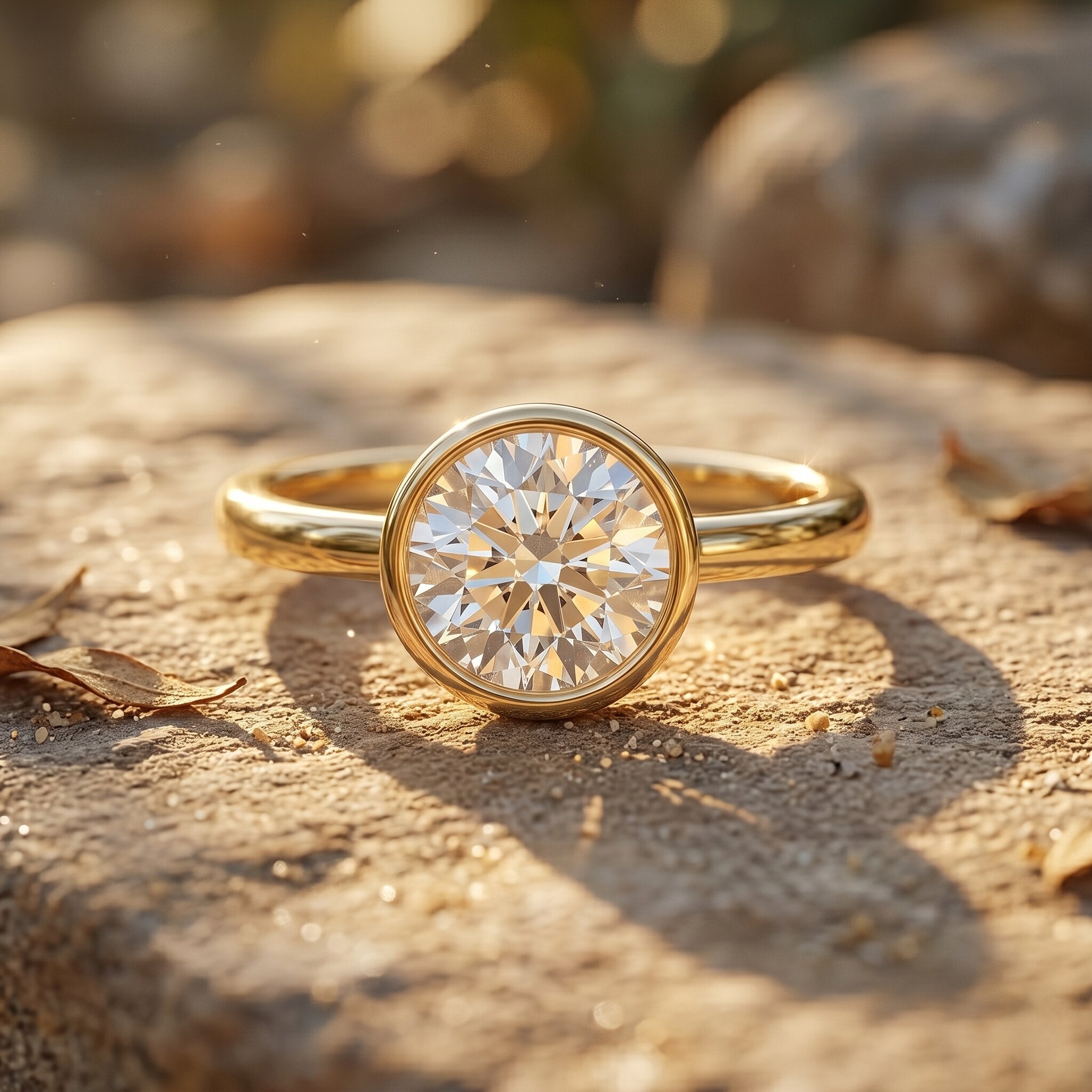 Round Lab Grown Diamond Classic Engagement Ring with IGI Certificate Lab - ( E-VS1 ) - Rosec Jewels