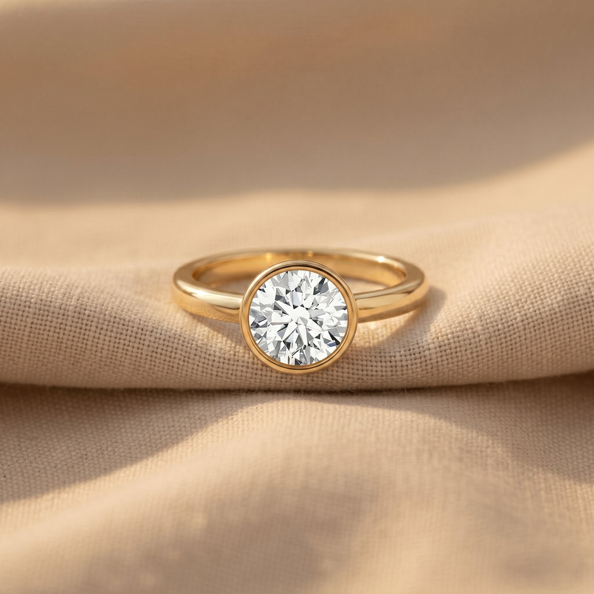 Round Lab Grown Diamond Classic Engagement Ring with IGI Certificate Lab - ( E-VS1 ) - Rosec Jewels