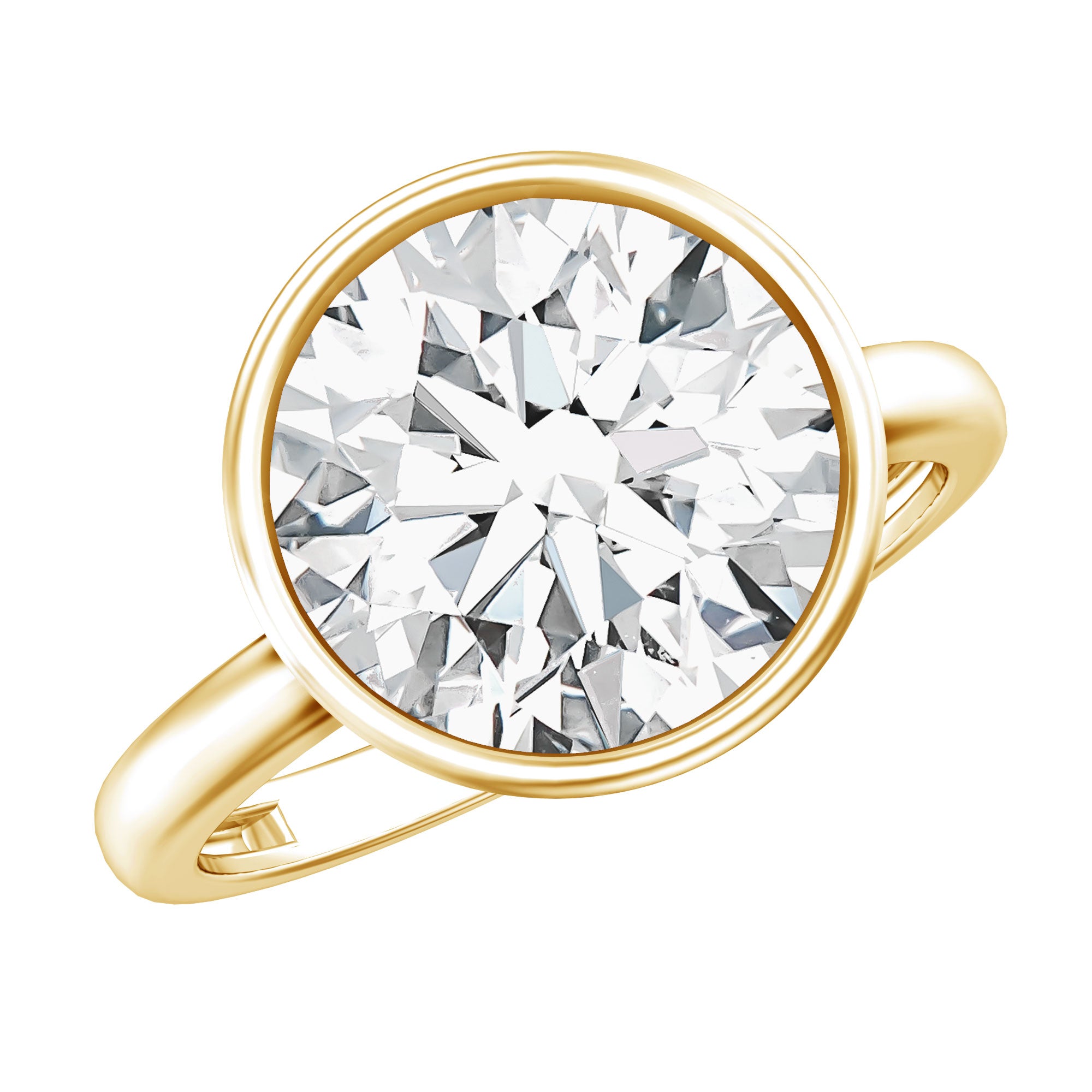 IGI Certified 4 CT Lab Grown Diamond Engagement Ring in Bezel Setting Lab - ( E-VS1 ) - Rosec Jewels