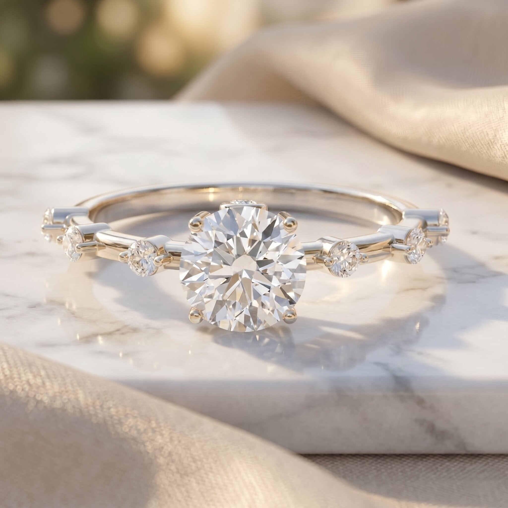 IGI Certified 1 Carat Lab Created Diamond Engagement Ring Lab - ( E-VS1 ) - Rosec Jewels