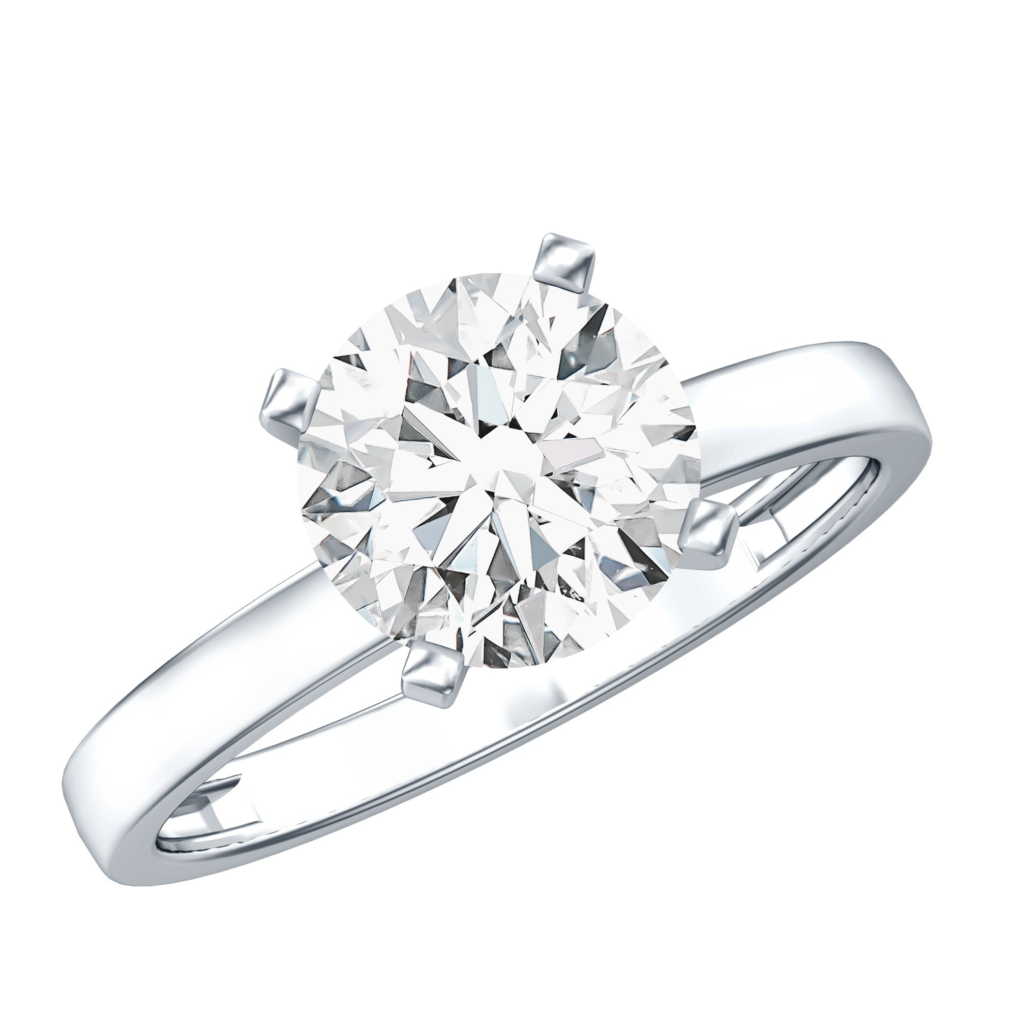 IGI Certified Lab Grown Round Diamond Solitaire Engagement Ring Lab - ( E-VS1 ) - Rosec Jewels