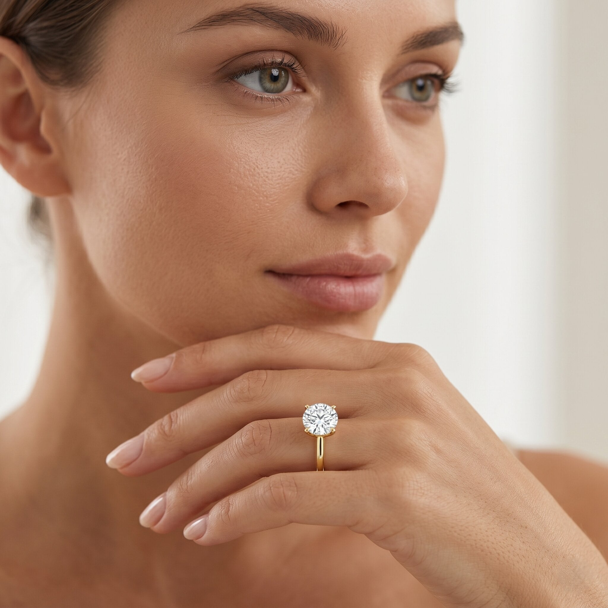 IGI Certified Lab Grown Round Diamond Solitaire Engagement Ring Lab - ( E-VS1 ) - Rosec Jewels