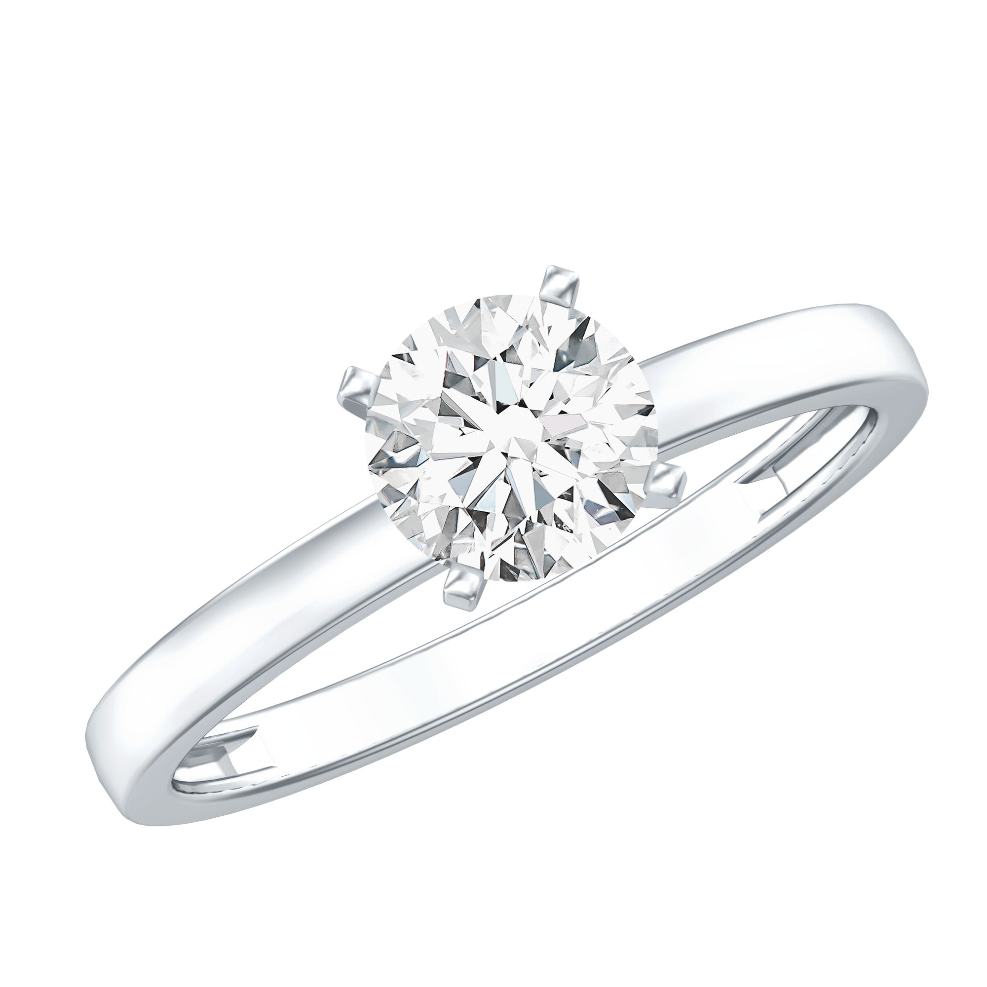 Peg Head Set 1 Carat Lab Grown Diamond Solitaire Ring with IGI Certificate Lab - ( E-VS1 ) - Rosec Jewels