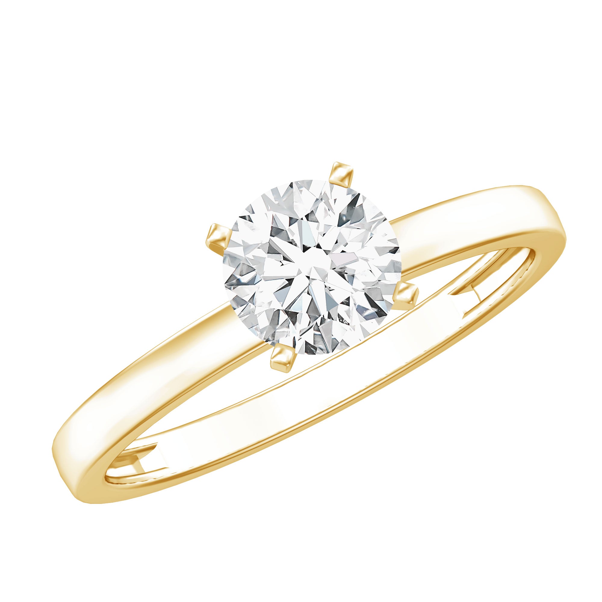 Peg Head Set 1 Carat Lab Grown Diamond Solitaire Ring with IGI Certificate Lab - ( E-VS1 ) - Rosec Jewels
