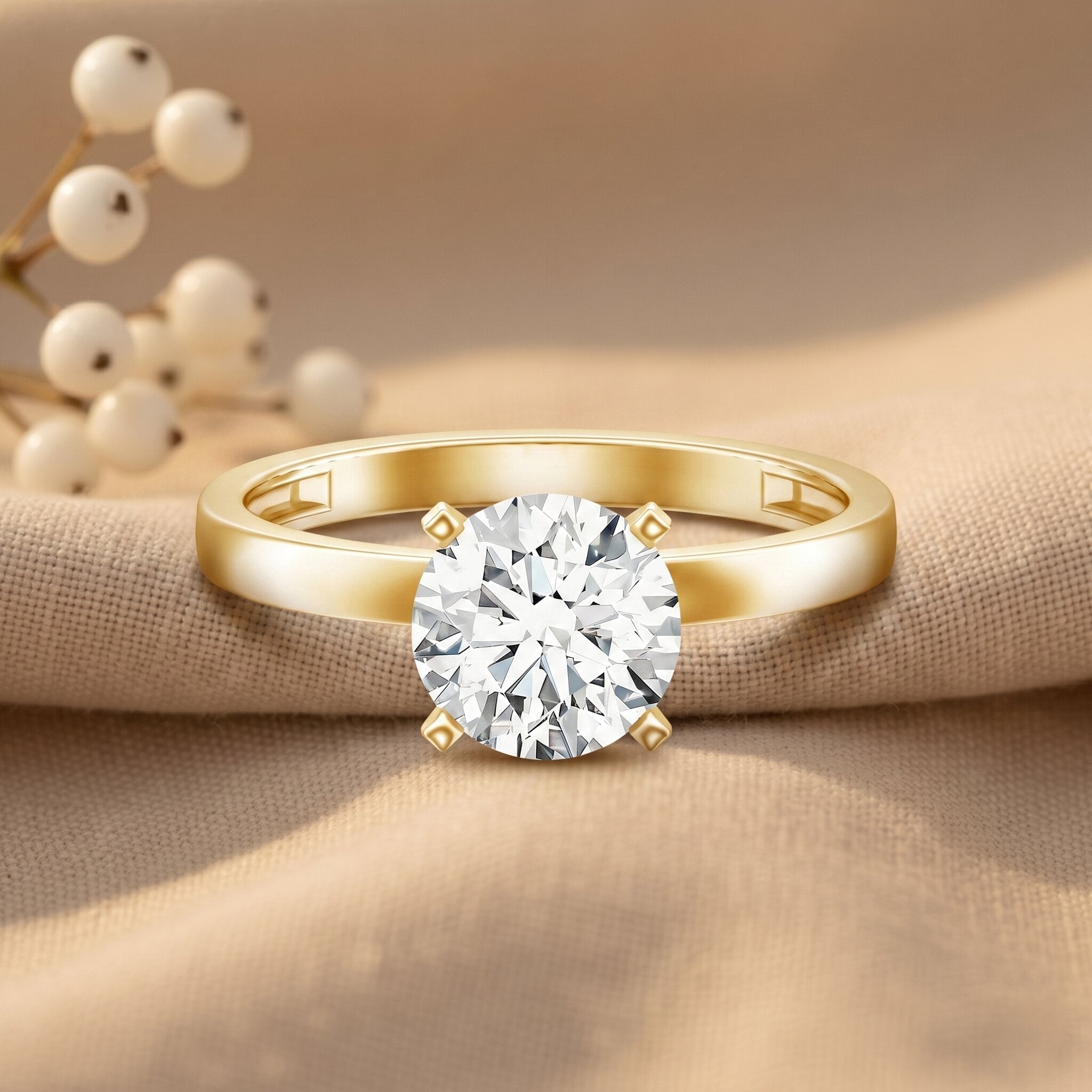 Peg Head Set 1 Carat Lab Grown Diamond Solitaire Ring with IGI Certificate Lab - ( E-VS1 ) - Rosec Jewels