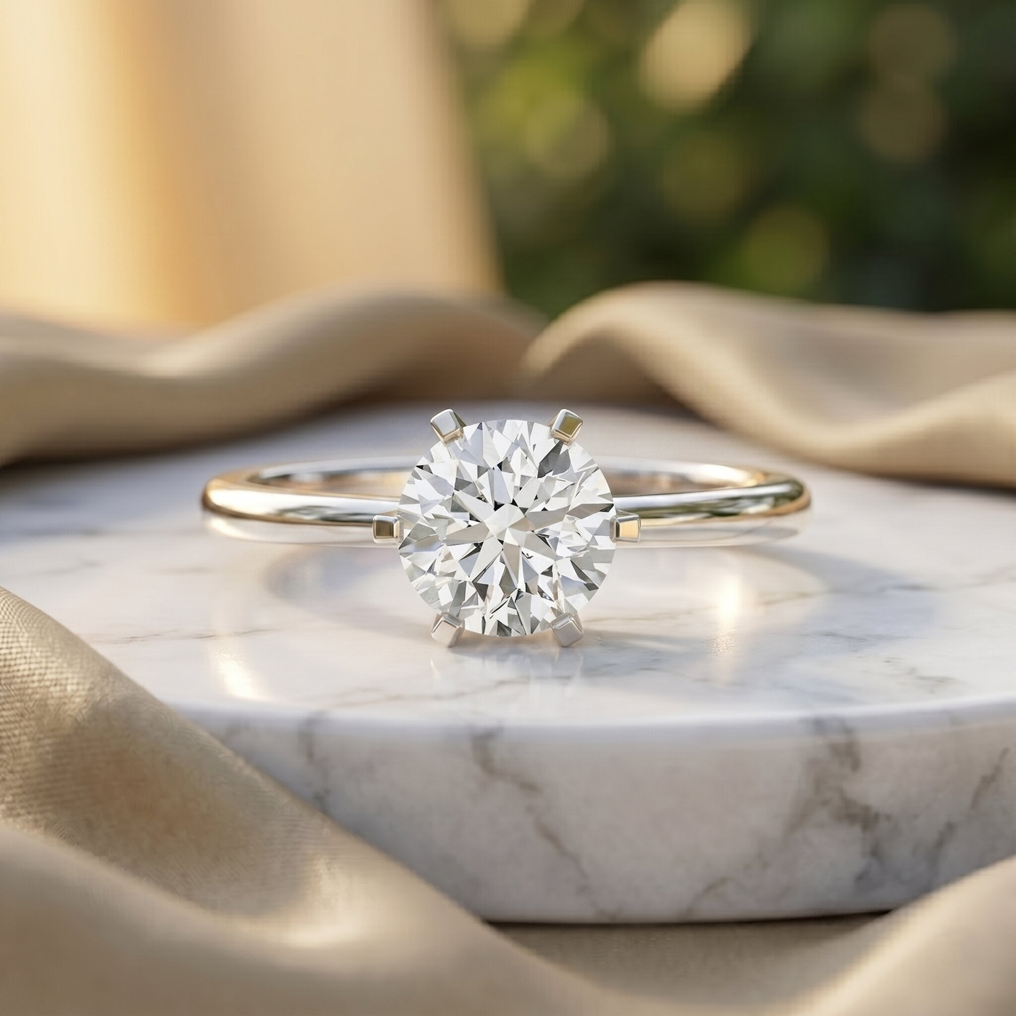 1 Carat Lab Grown Diamond Solitaire Engagement Ring with IGI Certificate Lab - ( E-VS1 ) - Rosec Jewels