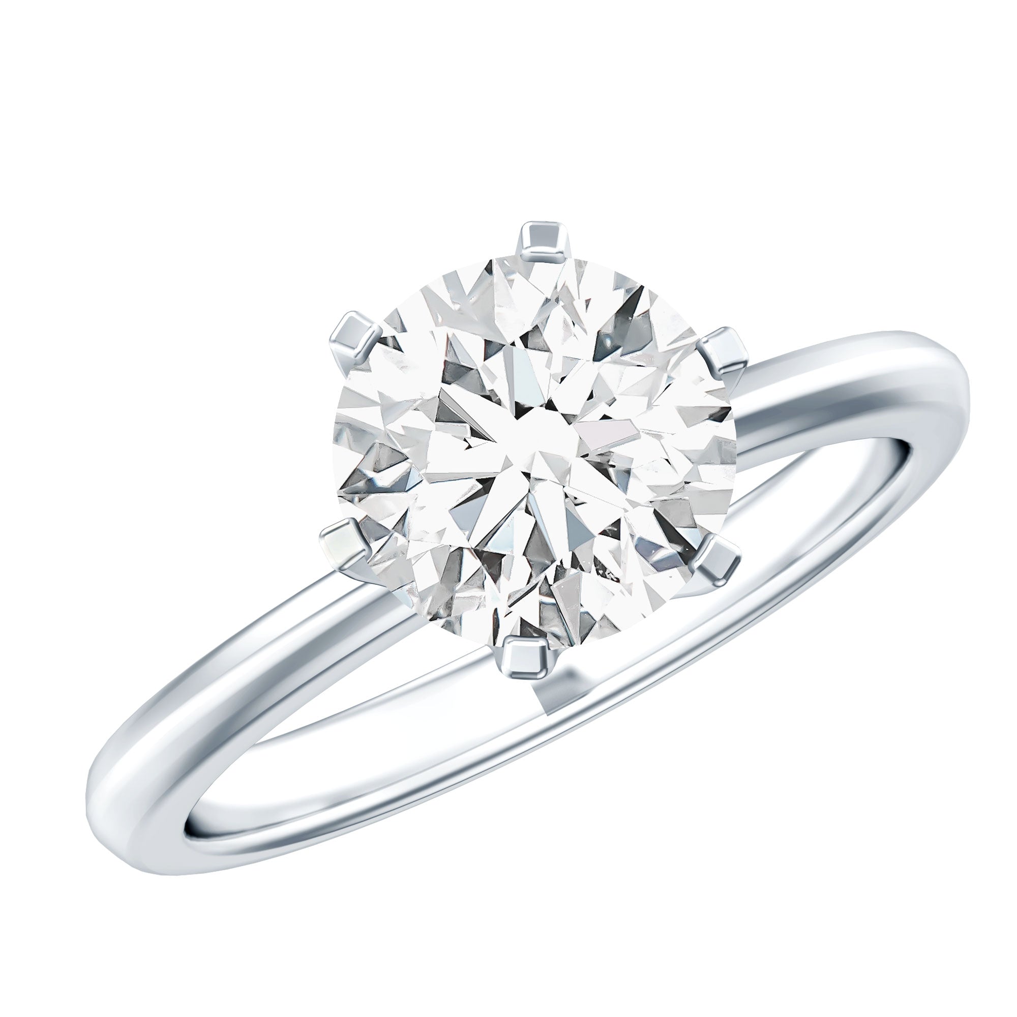 3 Carat IGI Certified Lab Grown Diamond Round Engagement Ring Lab - ( E-VS1 ) - Rosec Jewels