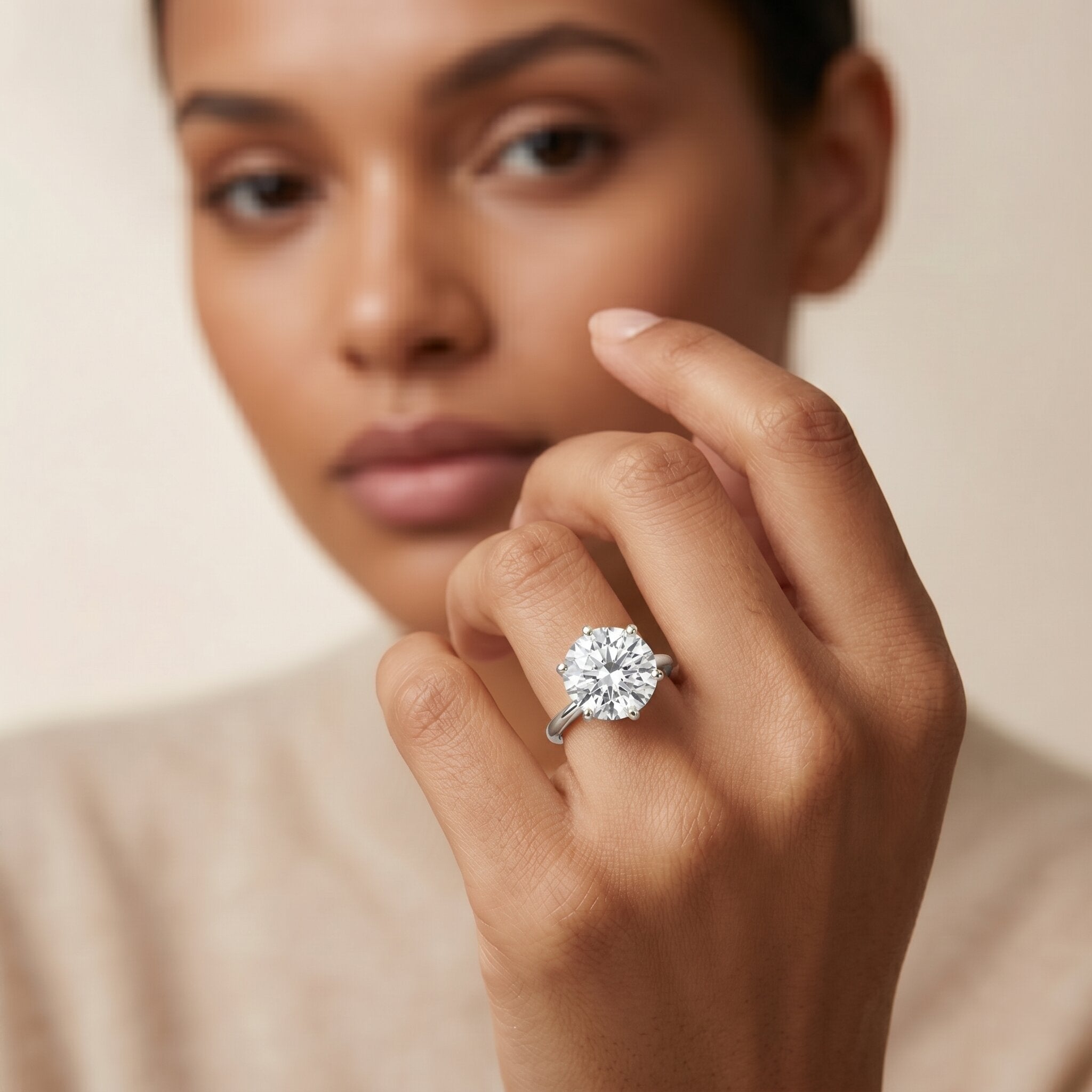 IGI Certified 5 Carat Lab Grown Diamond Solitaire Engagement Ring Lab - ( E-VS1 ) - Rosec Jewels