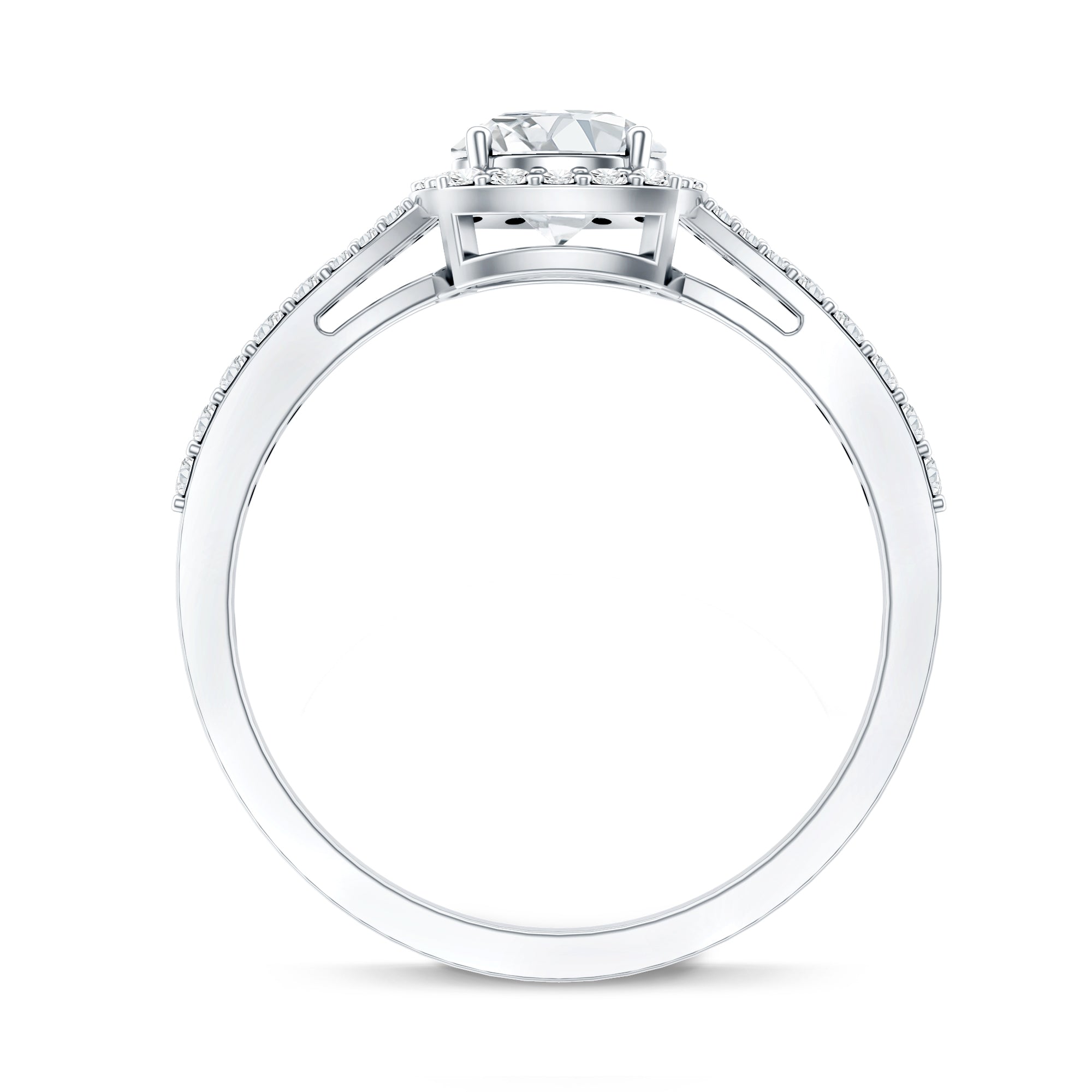 IGI Certified 1 Carat Lab Grown Diamond Halo Engagement Ring for Women Lab - ( EF-VS ) - Rosec Jewels