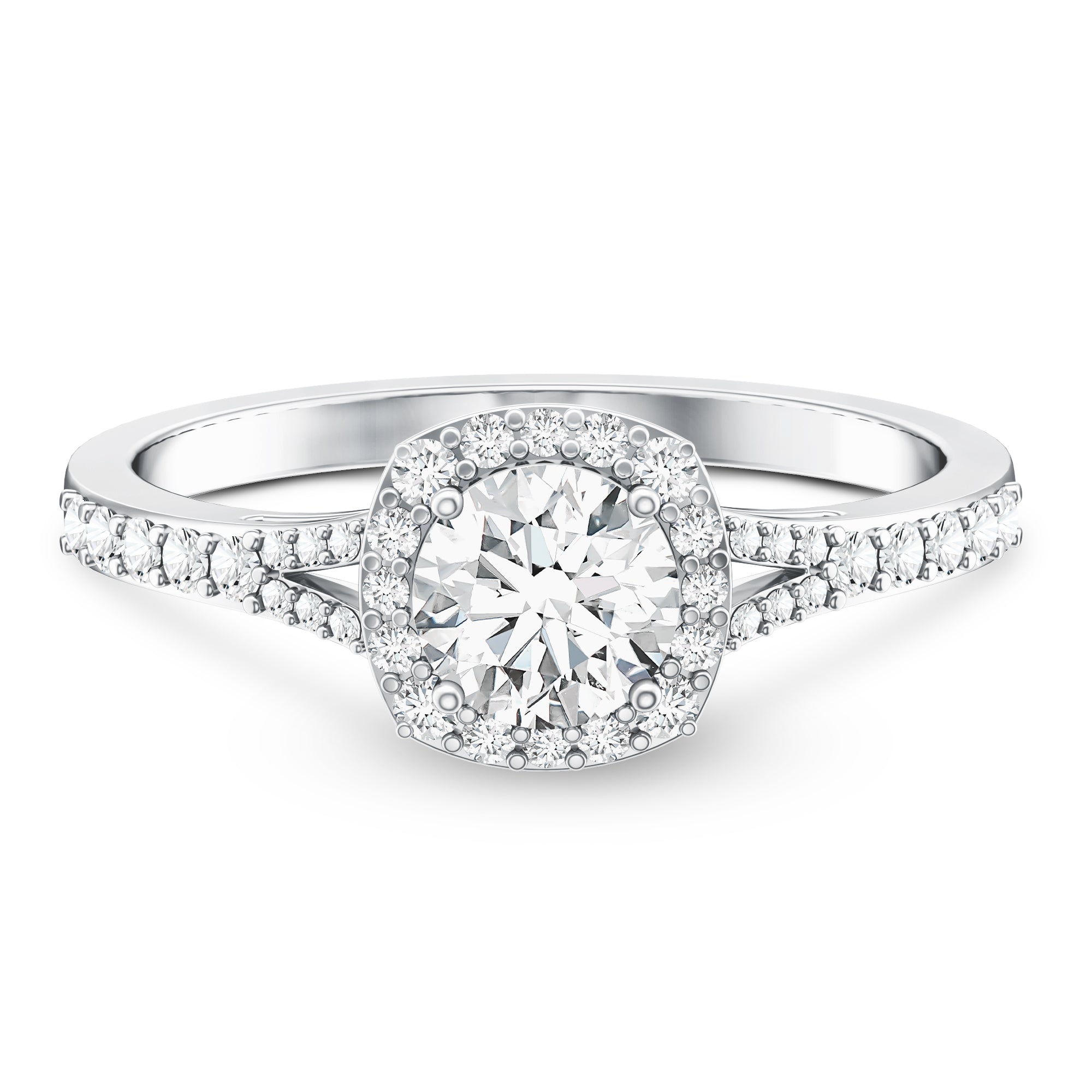 IGI Certified 1 Carat Lab Grown Diamond Halo Engagement Ring for Women Lab - ( EF-VS ) - Rosec Jewels