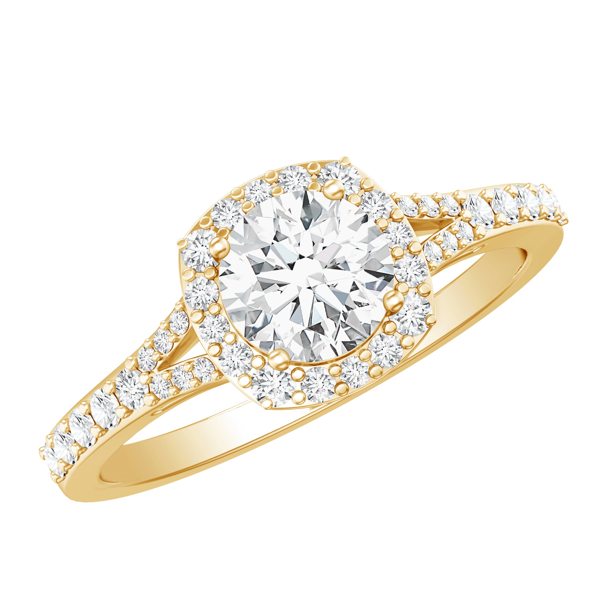 IGI Certified 1 Carat Lab Grown Diamond Halo Engagement Ring for Women Lab - ( EF-VS ) - Rosec Jewels