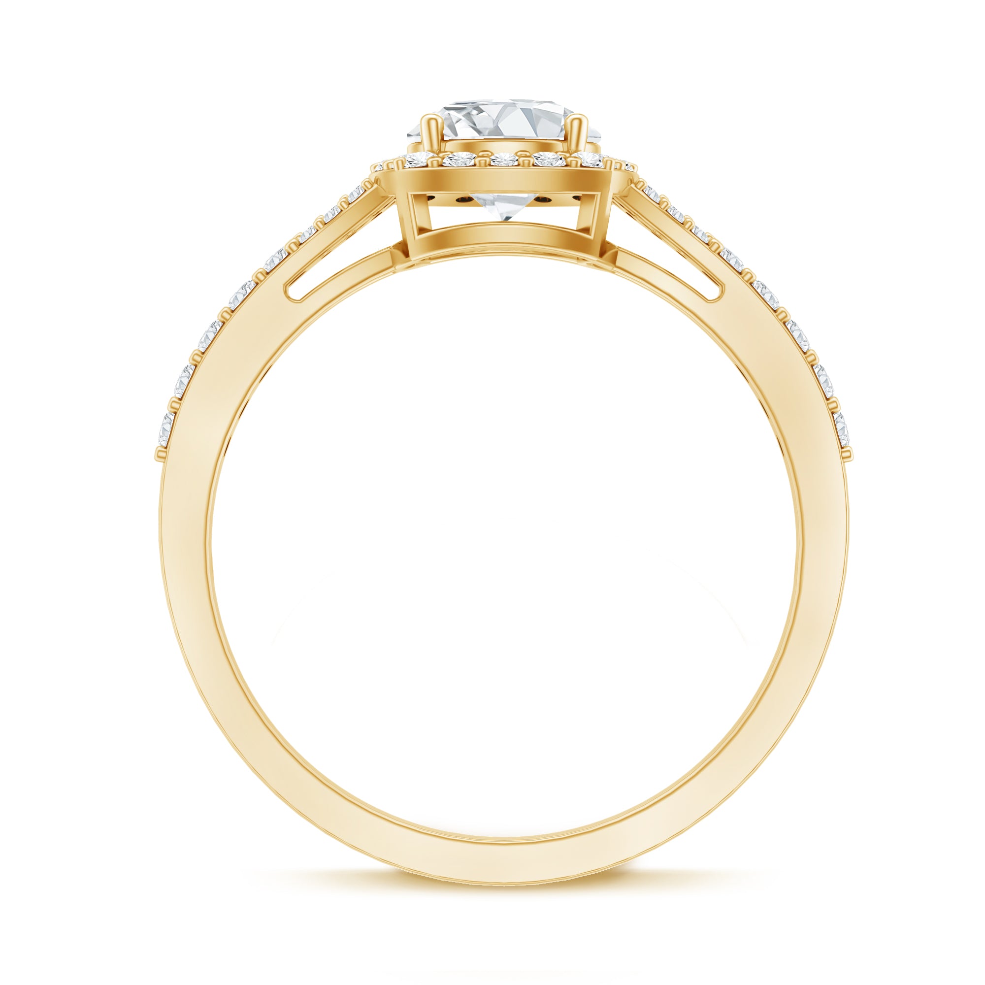 IGI Certified 1 Carat Lab Grown Diamond Halo Engagement Ring for Women Lab - ( EF-VS ) - Rosec Jewels