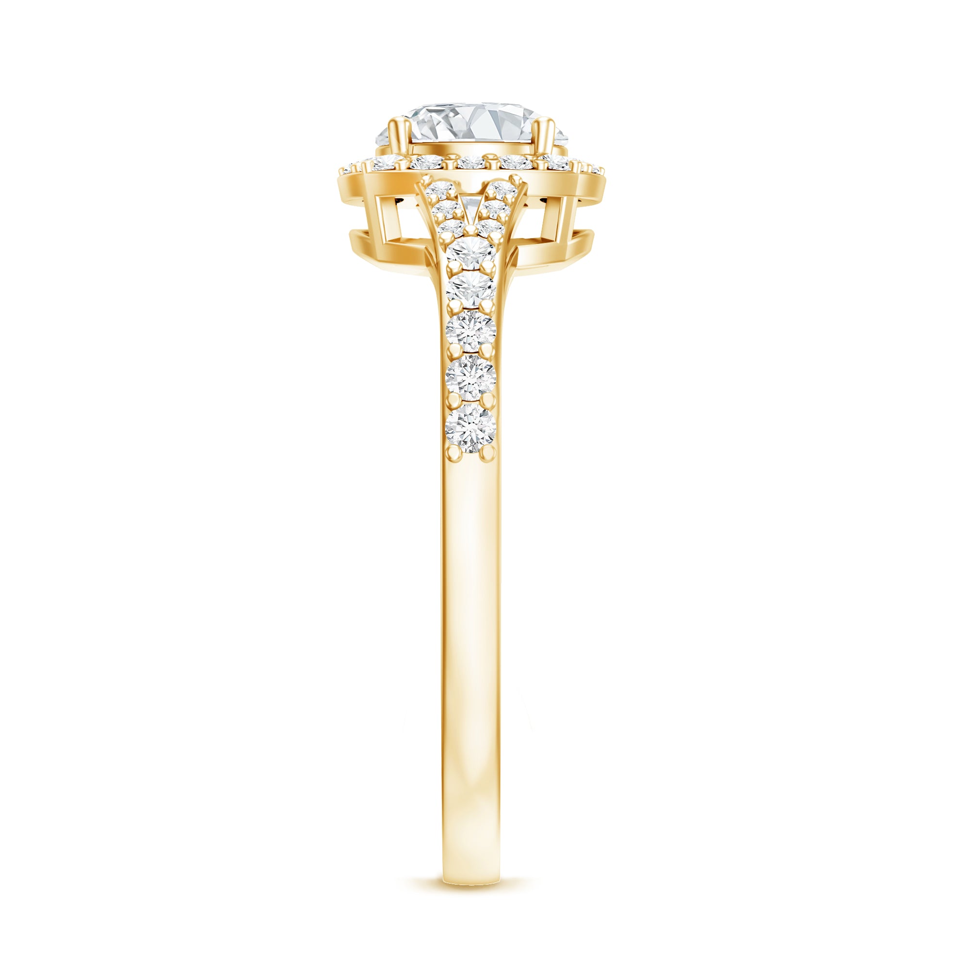 IGI Certified 1 Carat Lab Grown Diamond Halo Engagement Ring for Women Lab - ( EF-VS ) - Rosec Jewels