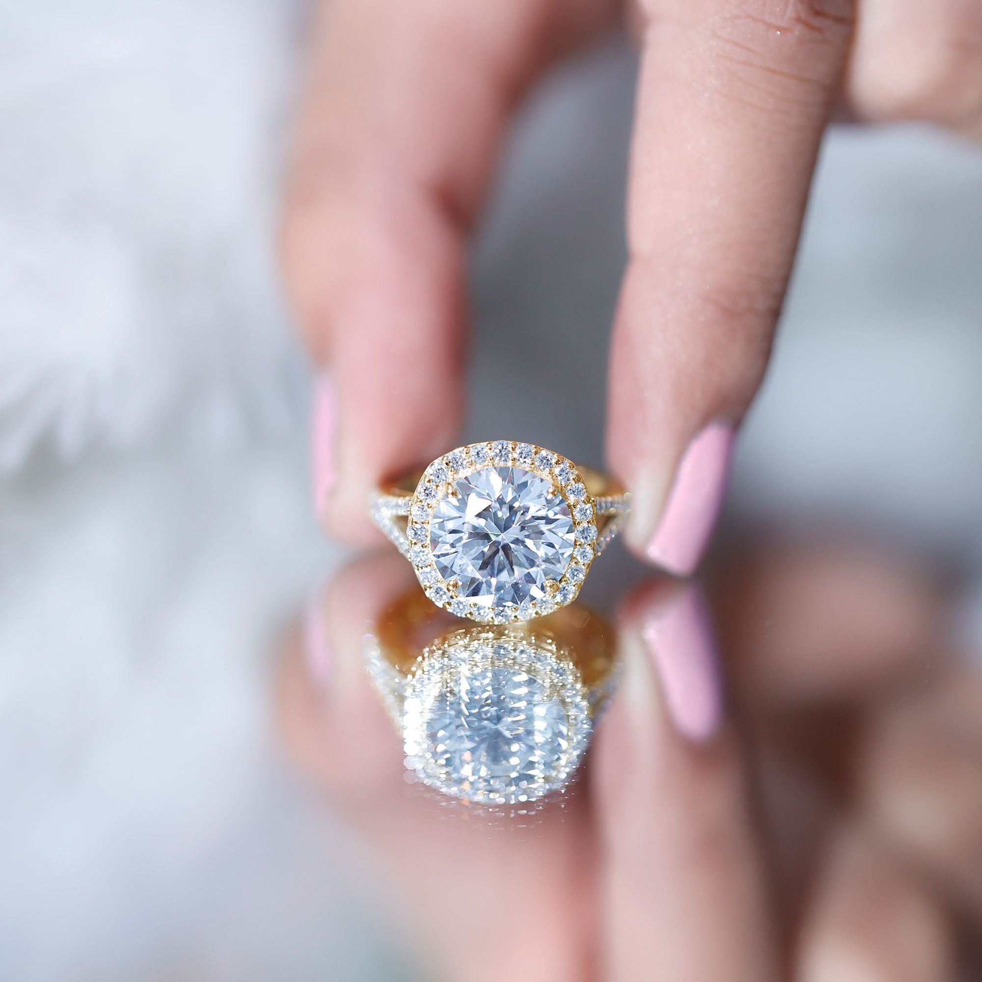 5 Carat Lab Grown Big Diamond Engagement Ring with IGI Certificate Lab - ( E-VS1 ) - Rosec Jewels