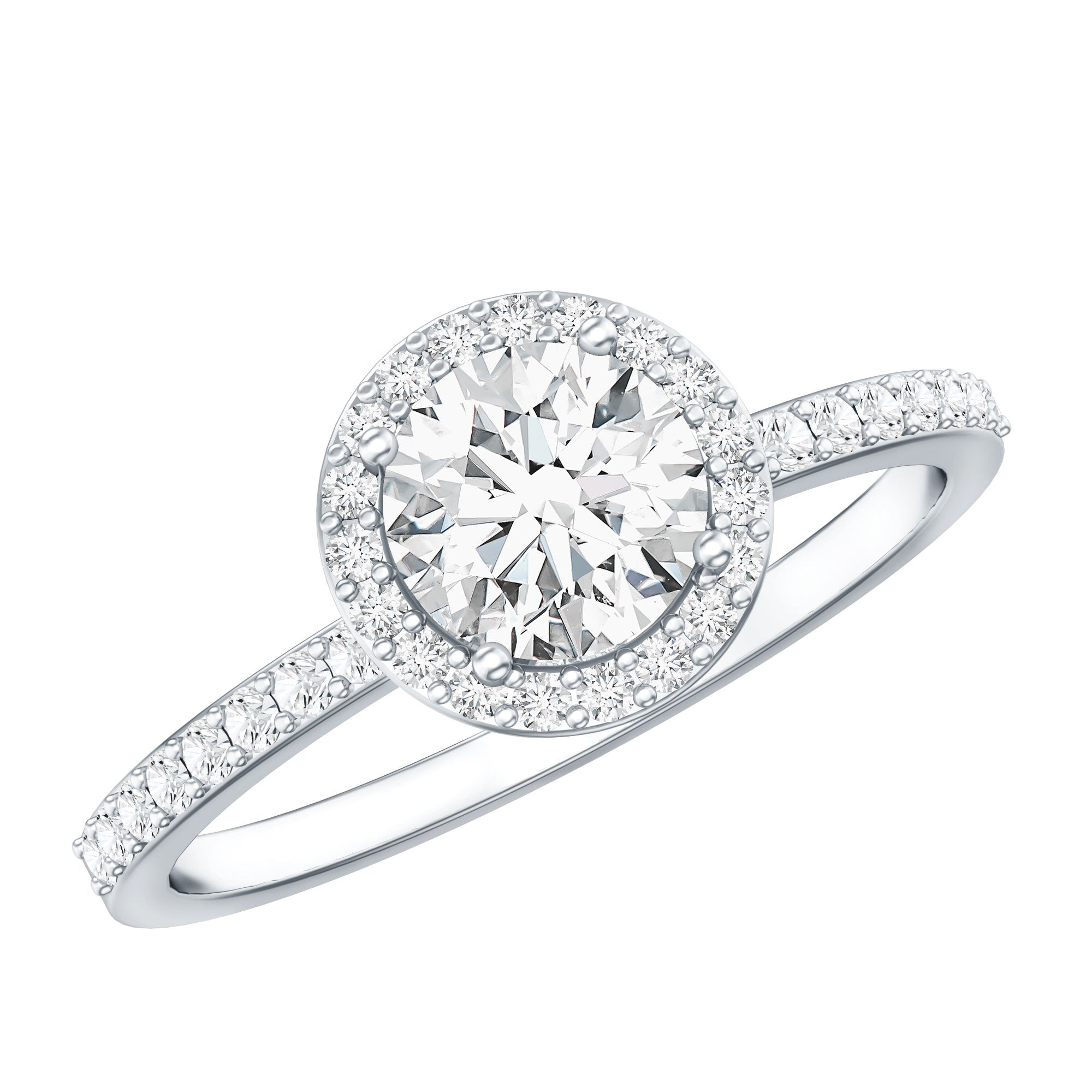 IGI Certified 1 CT Lab Grown Diamond Round Engagement Ring Lab - ( E-VS1 ) - Rosec Jewels