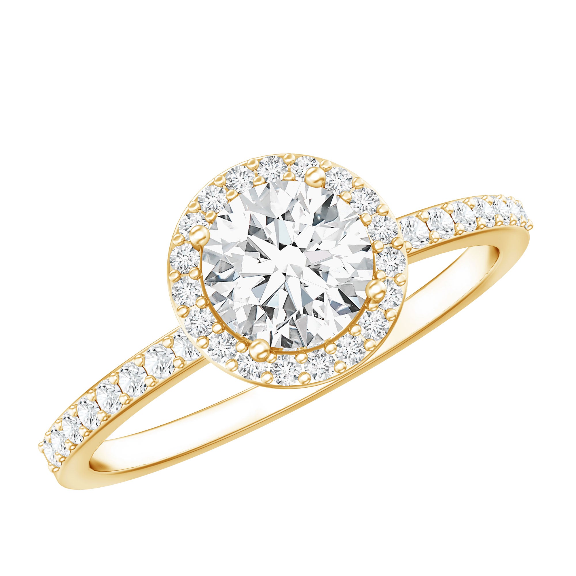 IGI Certified 1 CT Lab Grown Diamond Round Engagement Ring Lab - ( E-VS1 ) - Rosec Jewels