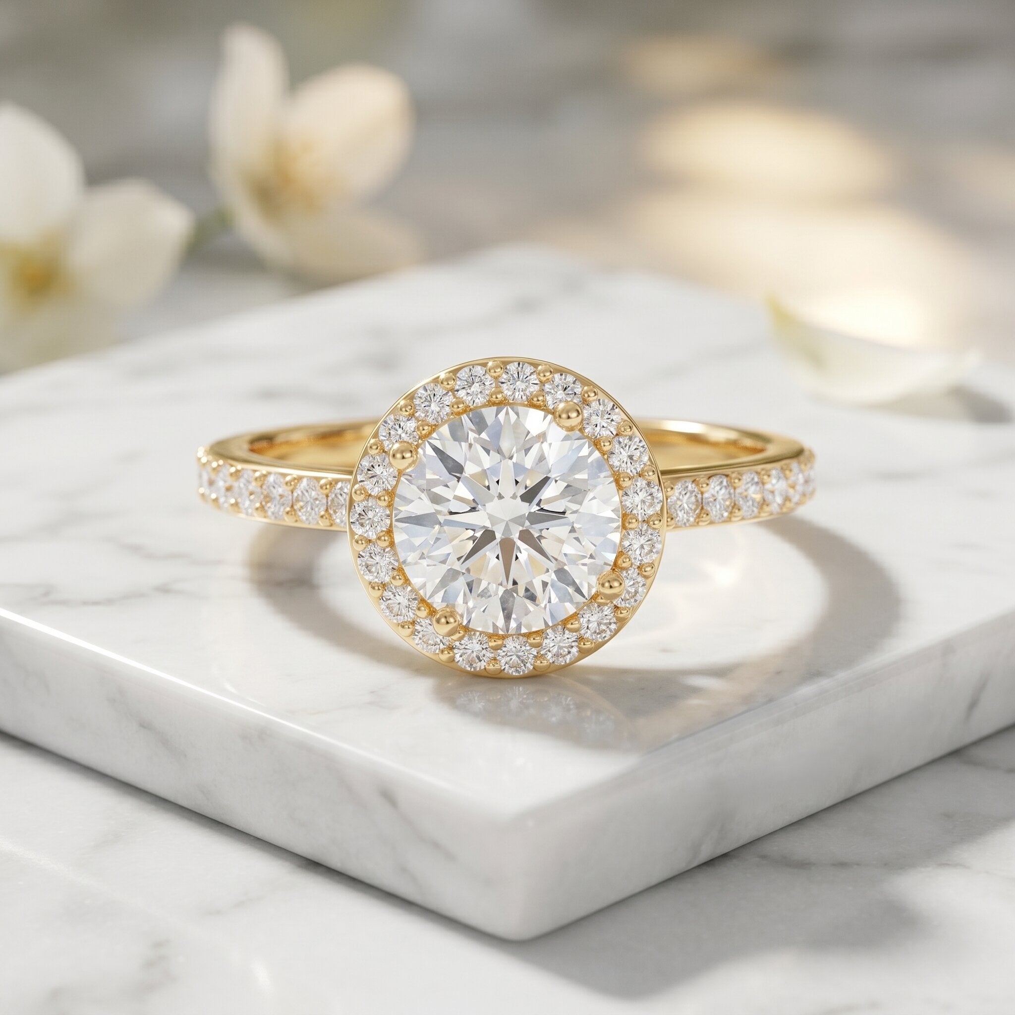 IGI Certified 1 CT Lab Grown Diamond Round Engagement Ring Lab - ( E-VS1 ) - Rosec Jewels