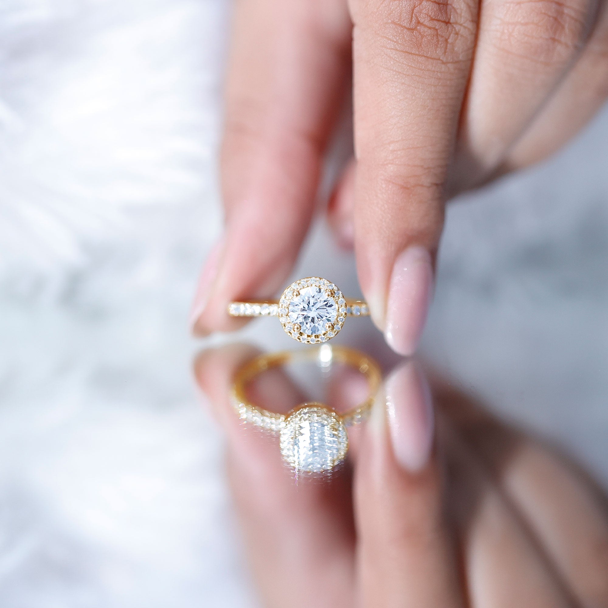 IGI Certified 1 CT Lab Grown Diamond Round Engagement Ring Lab - ( E-VS1 ) - Rosec Jewels