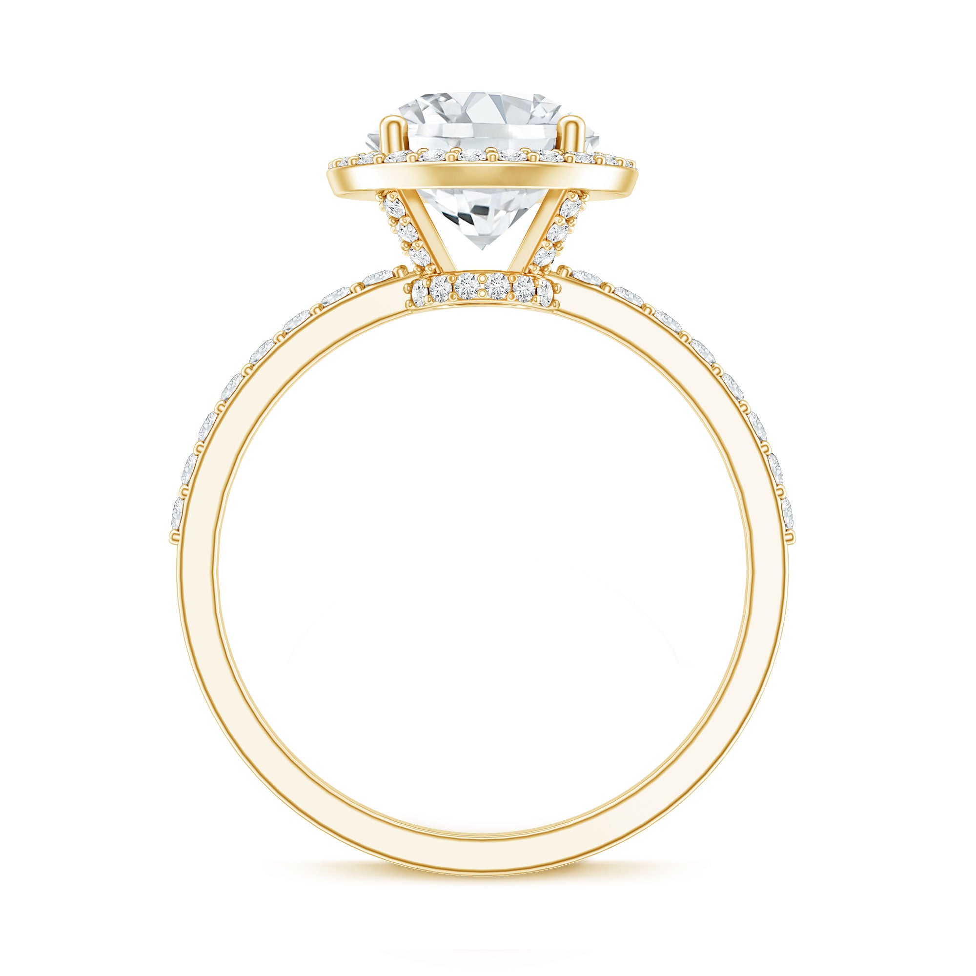 Rosec Jewels-2 Carat Lab Grown Diamond Halo Engagement Ring with IGI Certificate