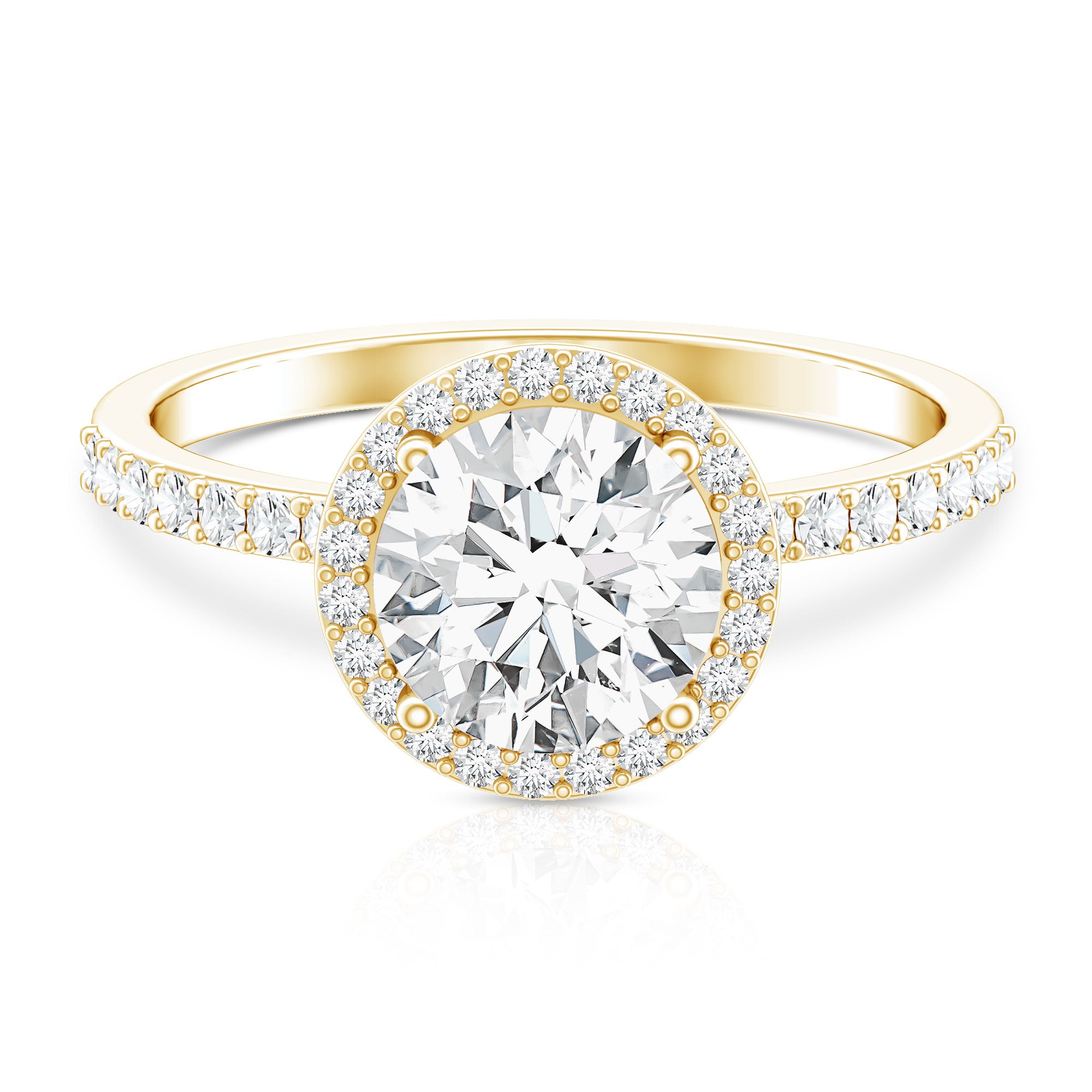 Rosec Jewels-2 Carat Lab Grown Diamond Halo Engagement Ring with IGI Certificate