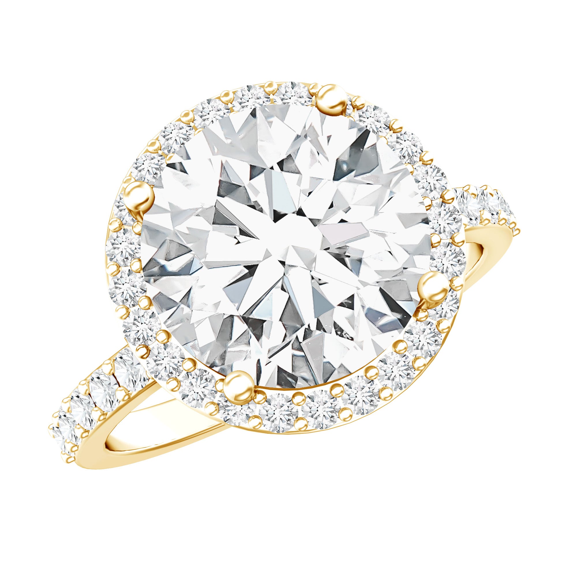 5 Carat Round Lab Grown Diamond Engagement Ring with IGI Certified Lab - ( E-VS1 ) - Rosec Jewels