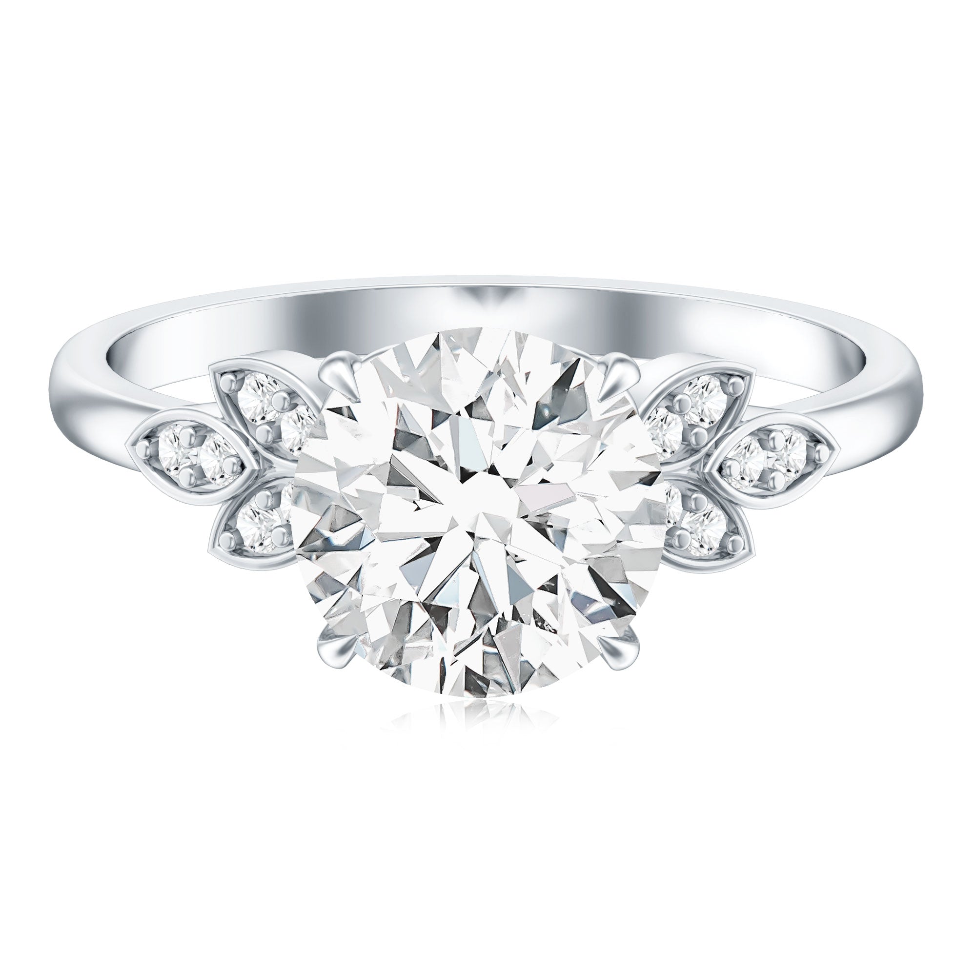 Rosec Jewels-3 Carat Lab Grown Diamond Round Engagement Ring with Certificate