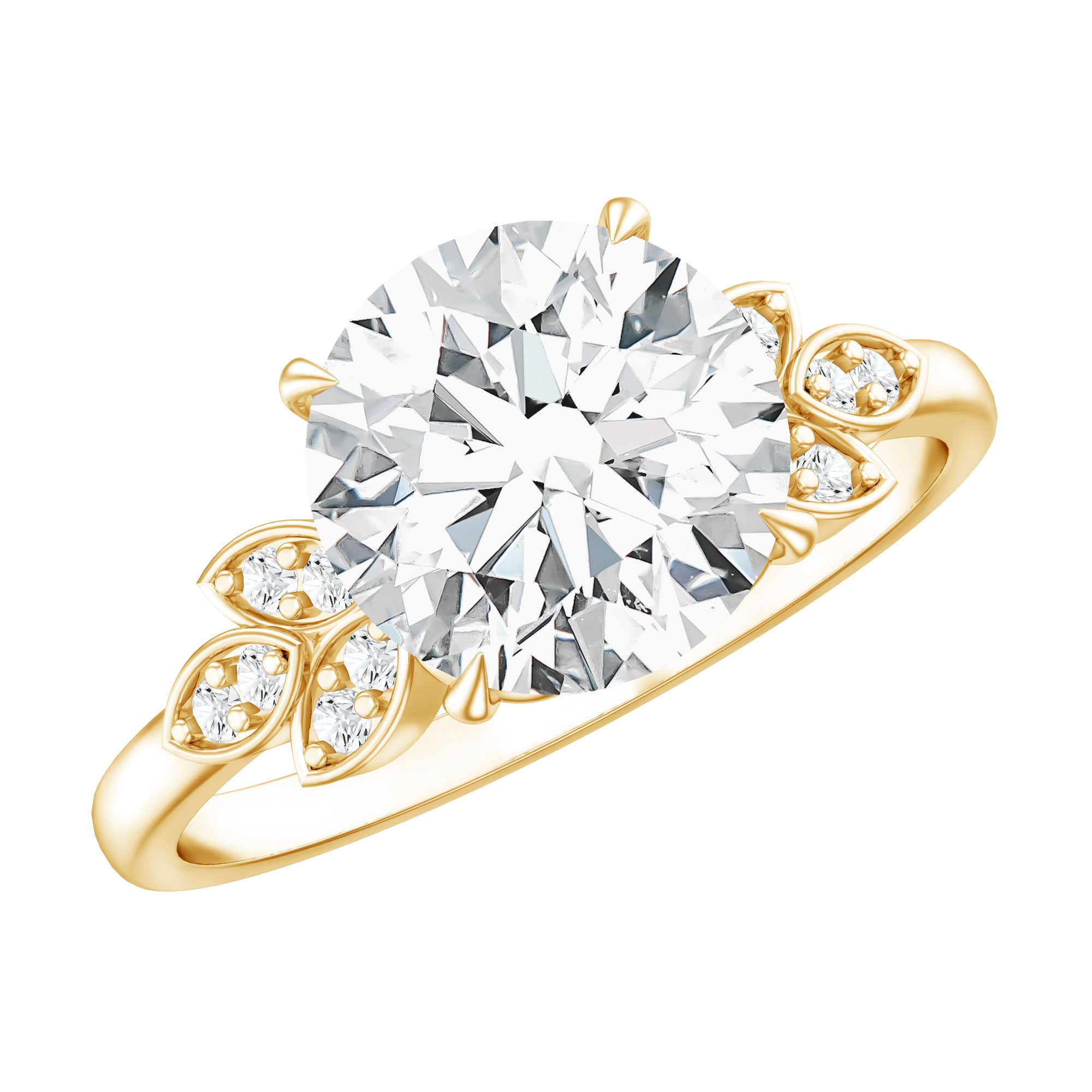 Rosec Jewels-3 Carat Lab Grown Diamond Round Engagement Ring with Certificate