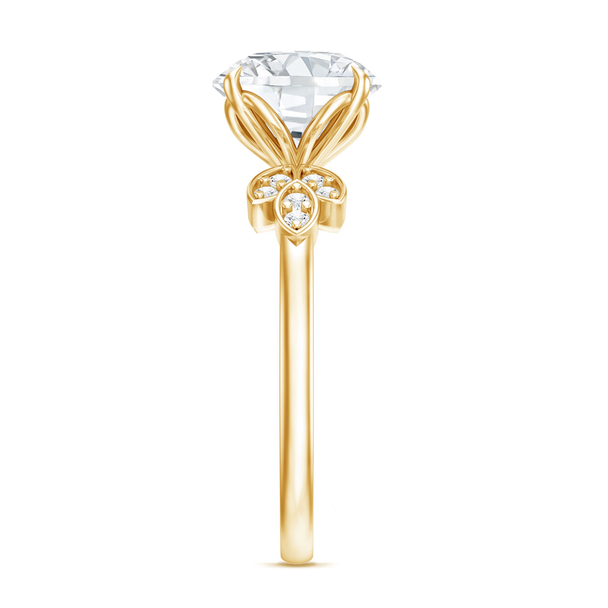 Rosec Jewels-3 Carat Lab Grown Diamond Round Engagement Ring with Certificate