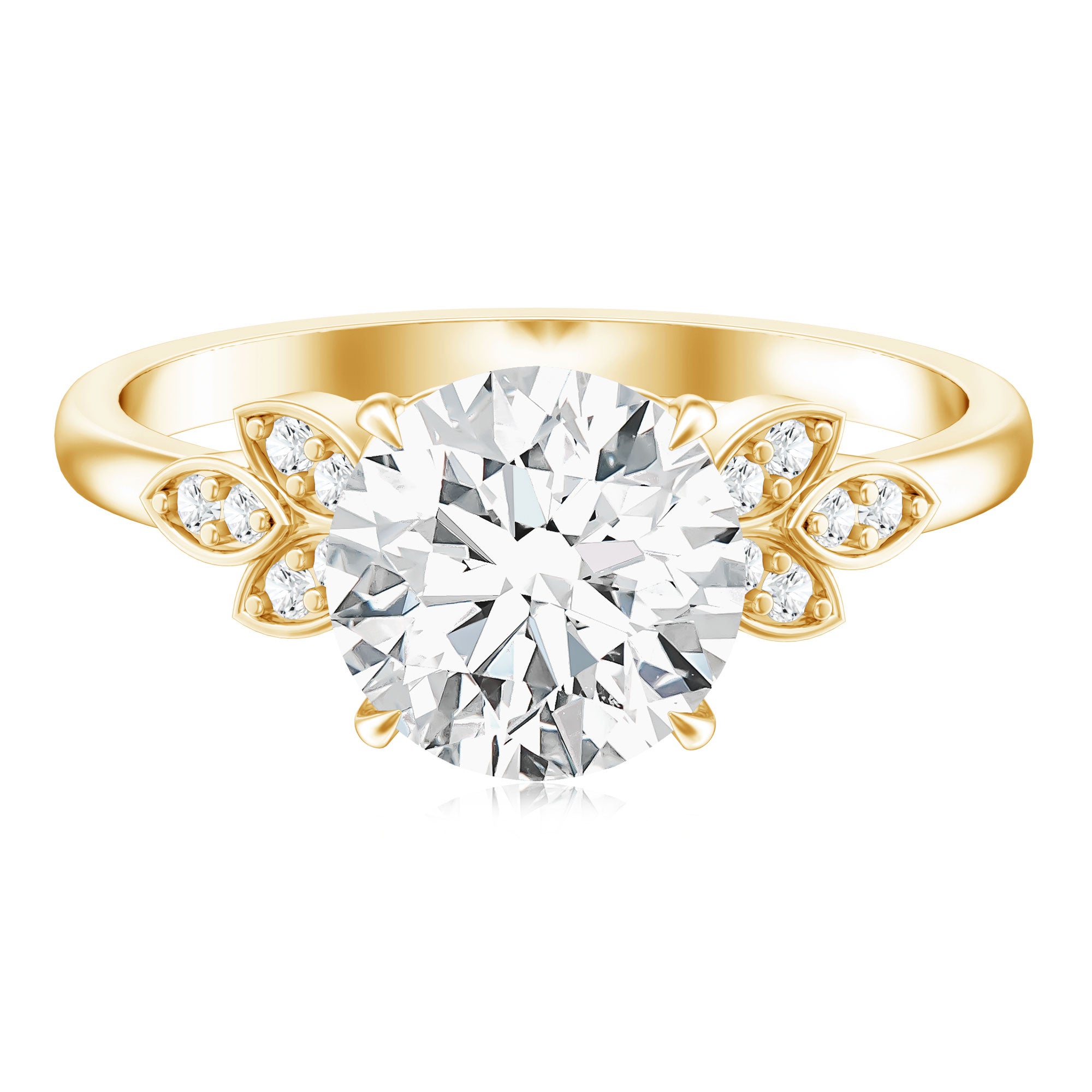 Rosec Jewels-3 Carat Lab Grown Diamond Round Engagement Ring with Certificate