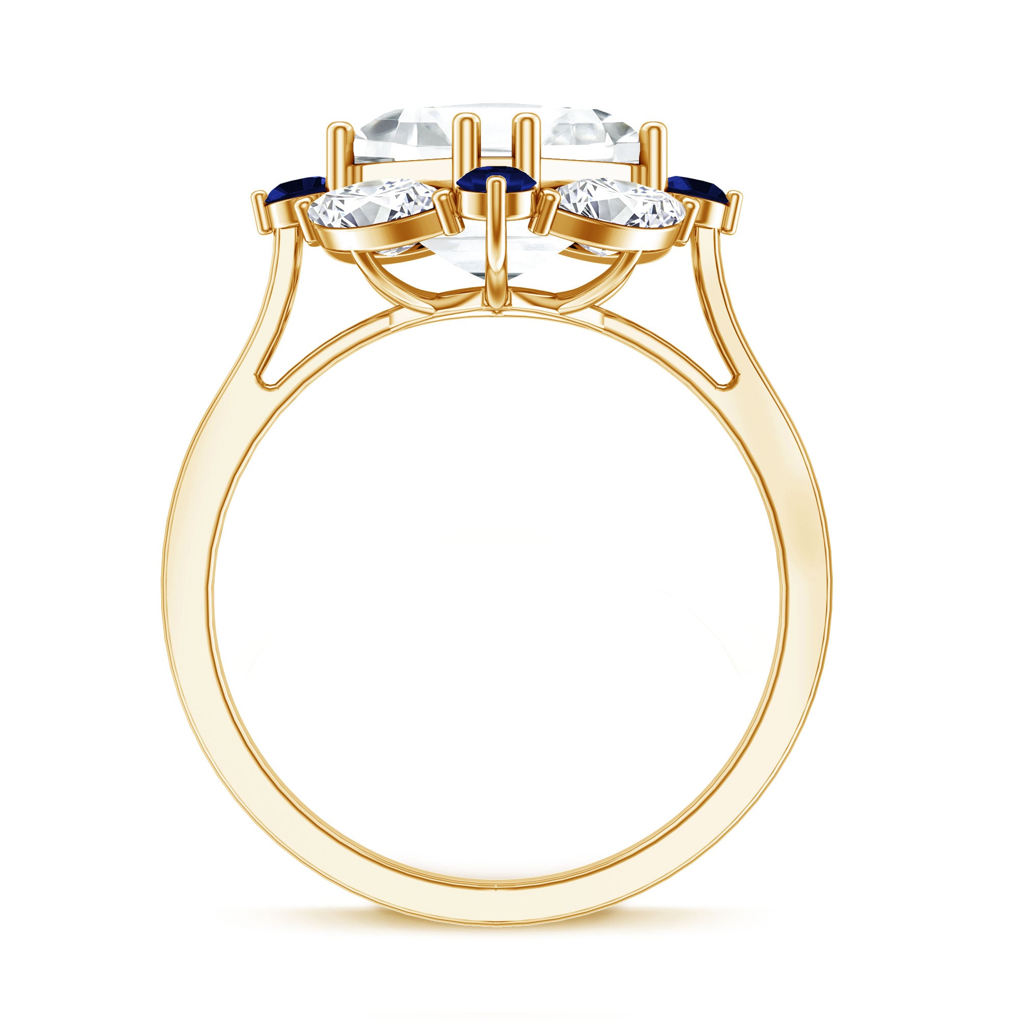 3 Carat Asscher Cut Moissanite Statement Engagement Ring D-VS1 - Rosec Jewels