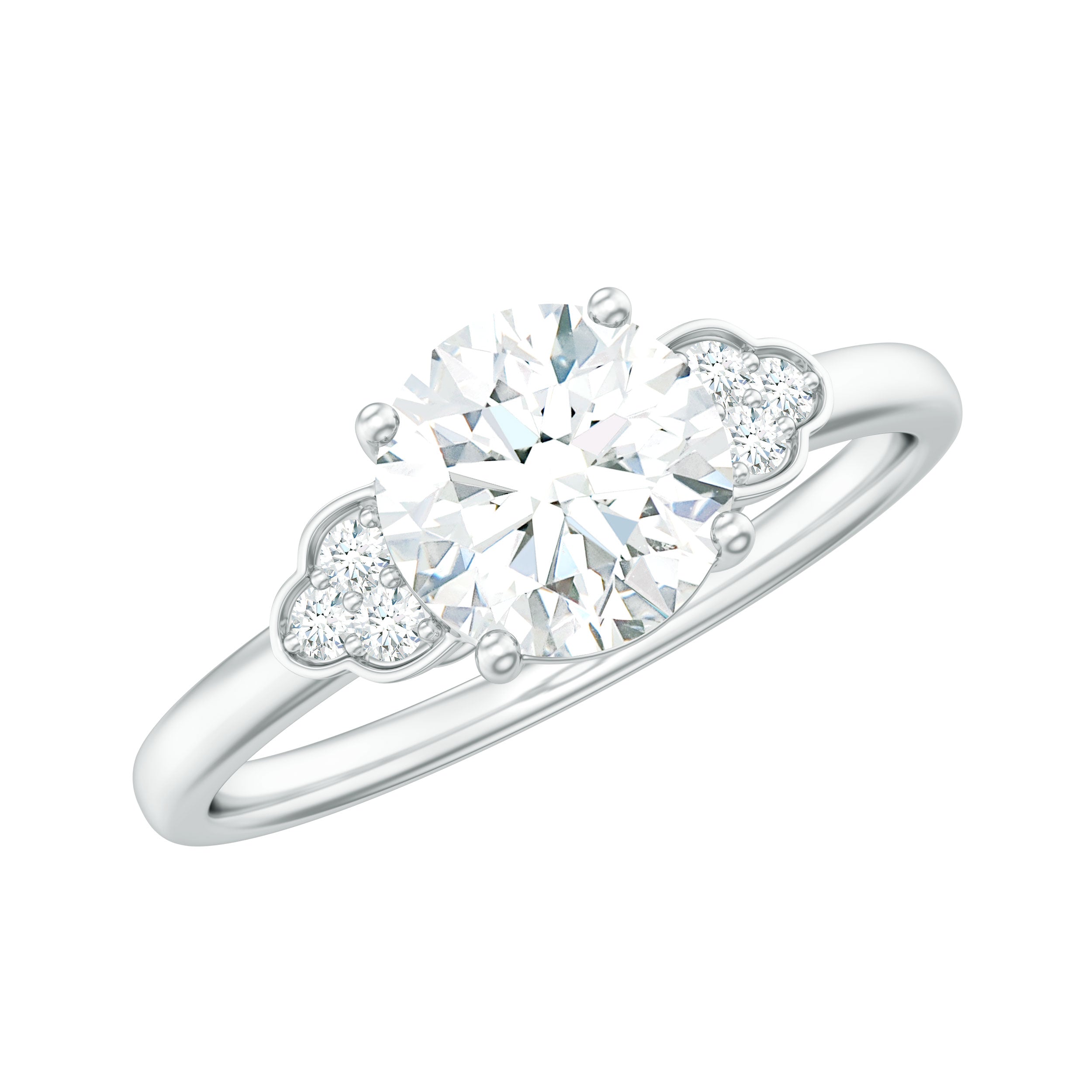 Prong Set Moissanite Classic Engagement Ring For Her