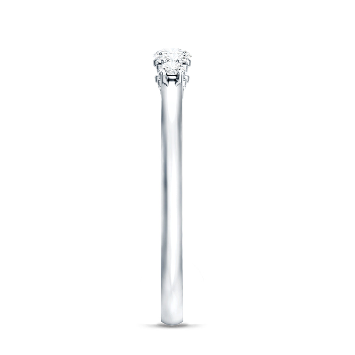 Round Cut Moissanite Five Stone Promise Ring D-VS1 - Rosec Jewels